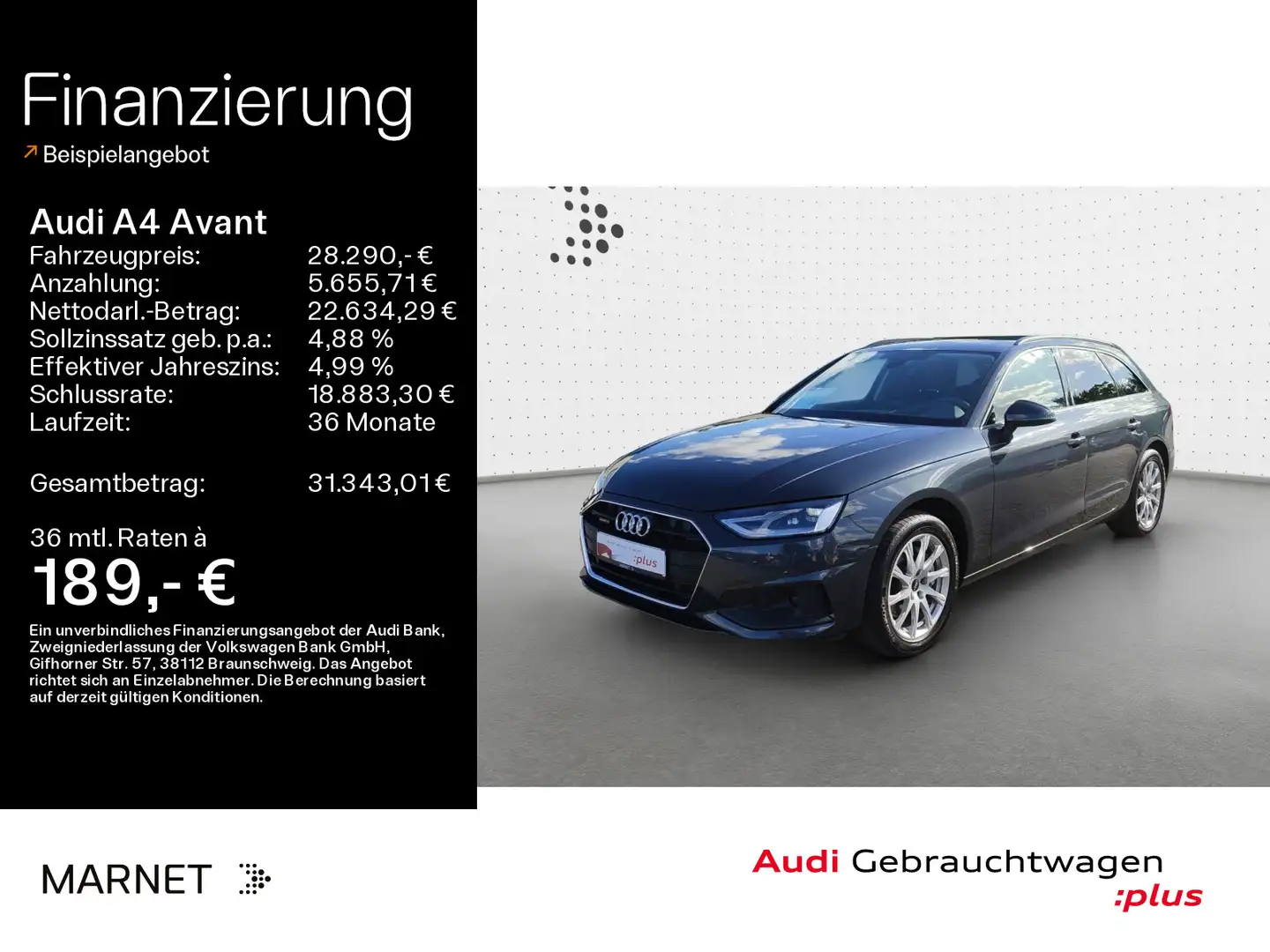 Audi A4 40 TDI quattro*Navi*HUD*AHK*PDC*Virtual Gris - 1