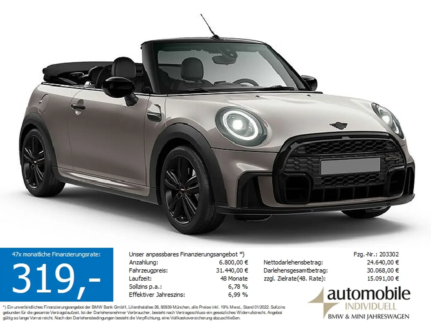MINI Cooper Cabrio JCW Trim DKG Navi LED Kamera DAB Grau - 1