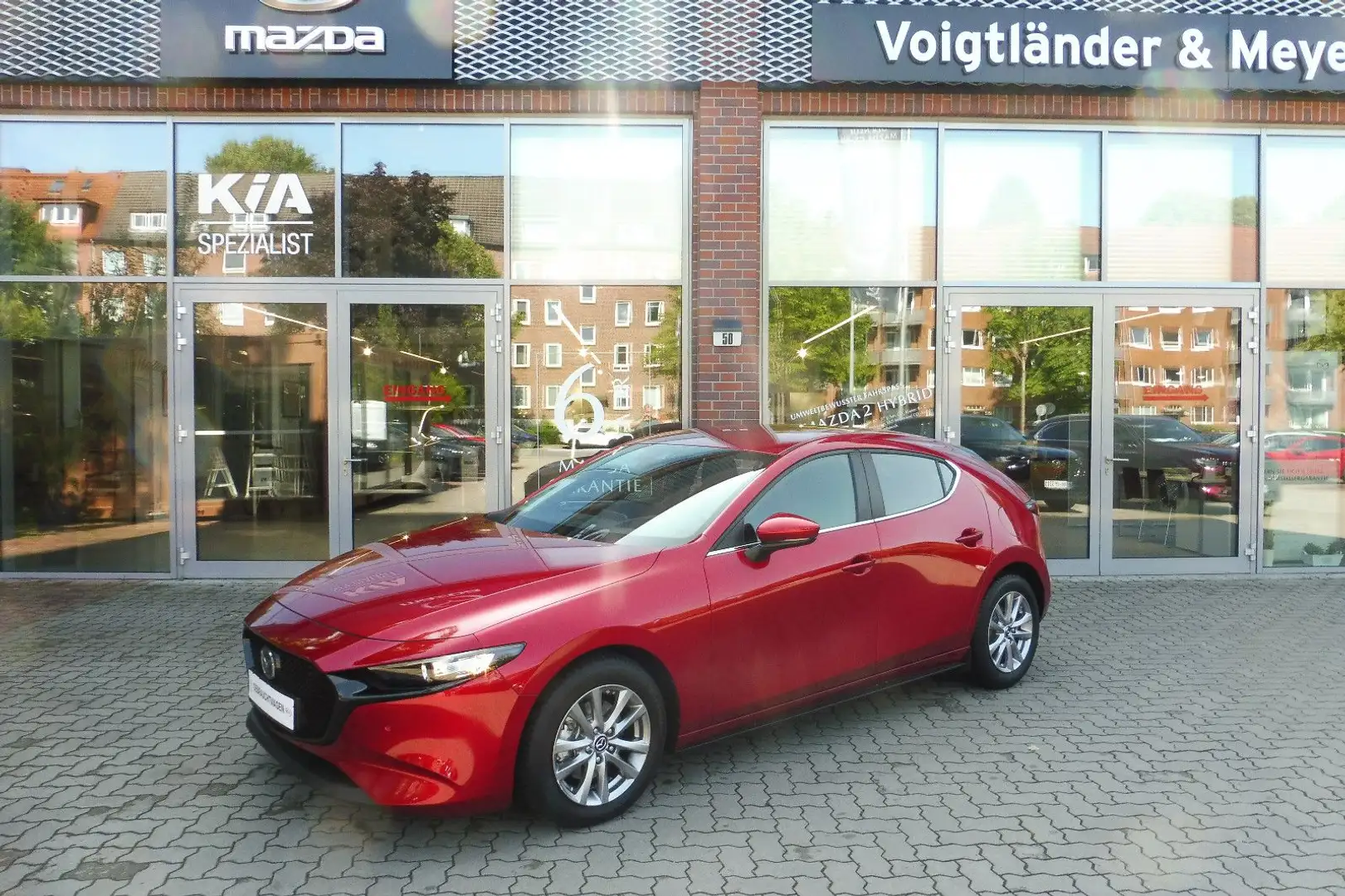 Mazda 3 Selction Navi HeadUp LED wenig Kilometer Rot - 1