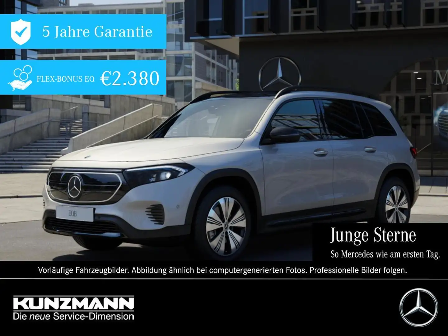 Mercedes-Benz EQB 300 4M Progressive Night Panorama 7-Sitzer Weiß - 1