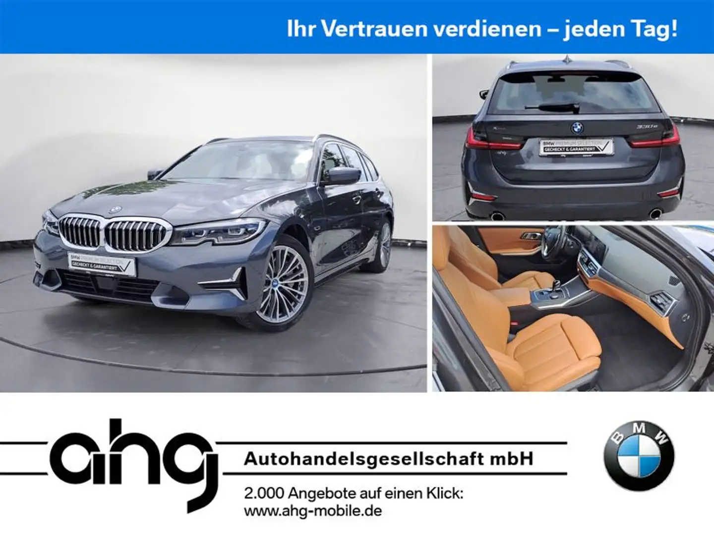 BMW 330 e xDrive Touring Luxury Line Navi ACC RFK Gris - 1