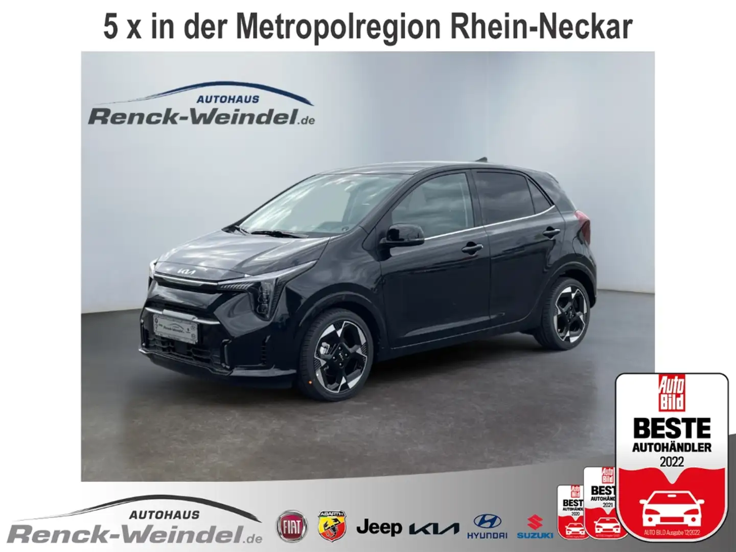 Kia Picanto Spirit 1.2 Navi Rückfahrkam. PDC SHZ LED Apple Car Schwarz - 1