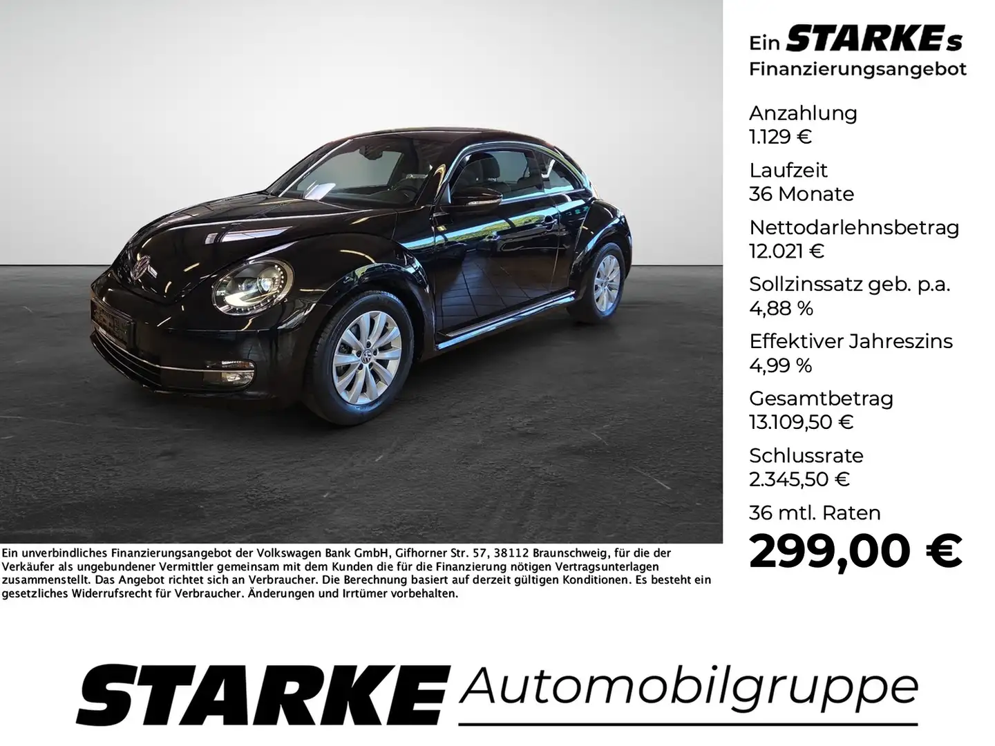 Volkswagen Beetle 1.2 TSI Design Navi PDC Xenon Klima Noir - 1