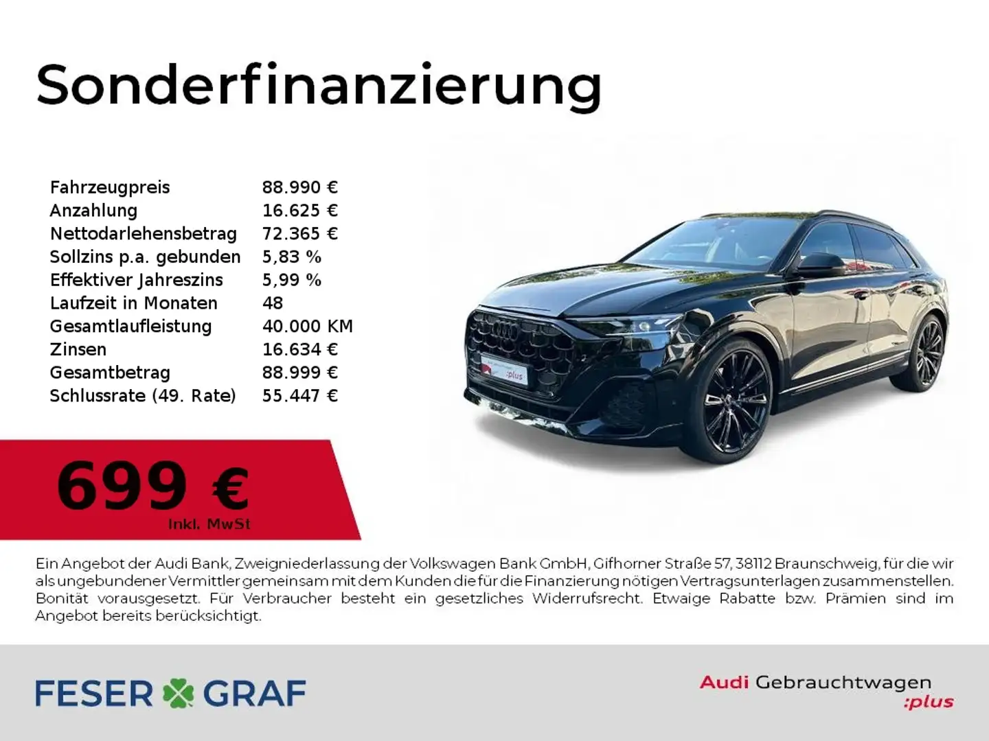 Audi Q8 50 TDI quattro B&O/ARL/4xSHZ/Pano/AHK/Standhzg. Schwarz - 1