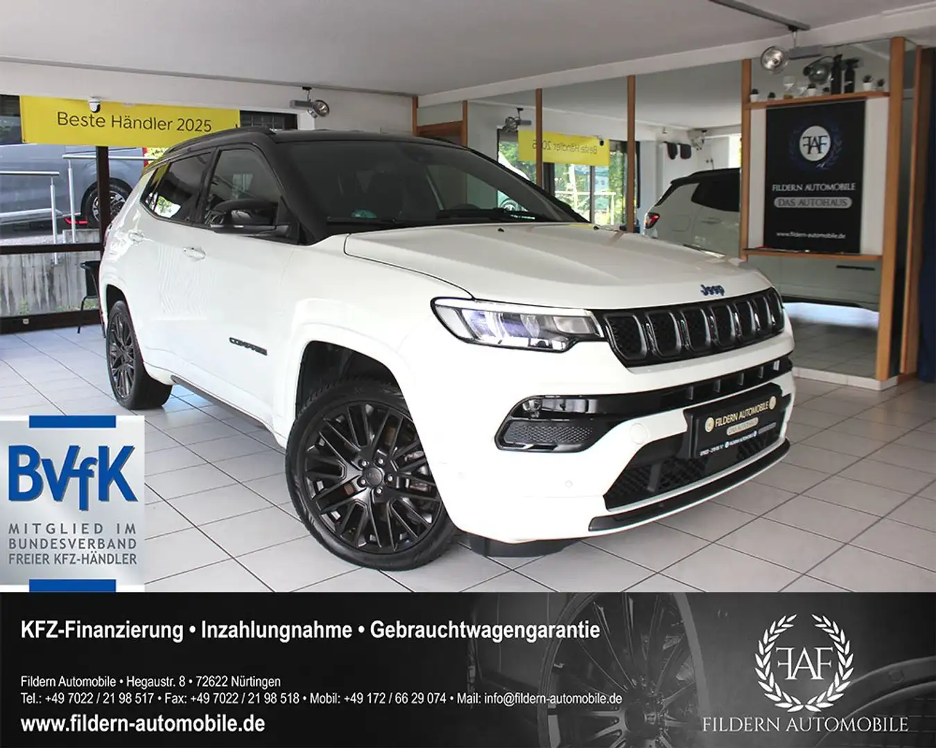 Jeep Compass S xe4 Plug-In Hybrid*LED*NAVI*ACC*UCONNECT*KAMERA Wit - 1