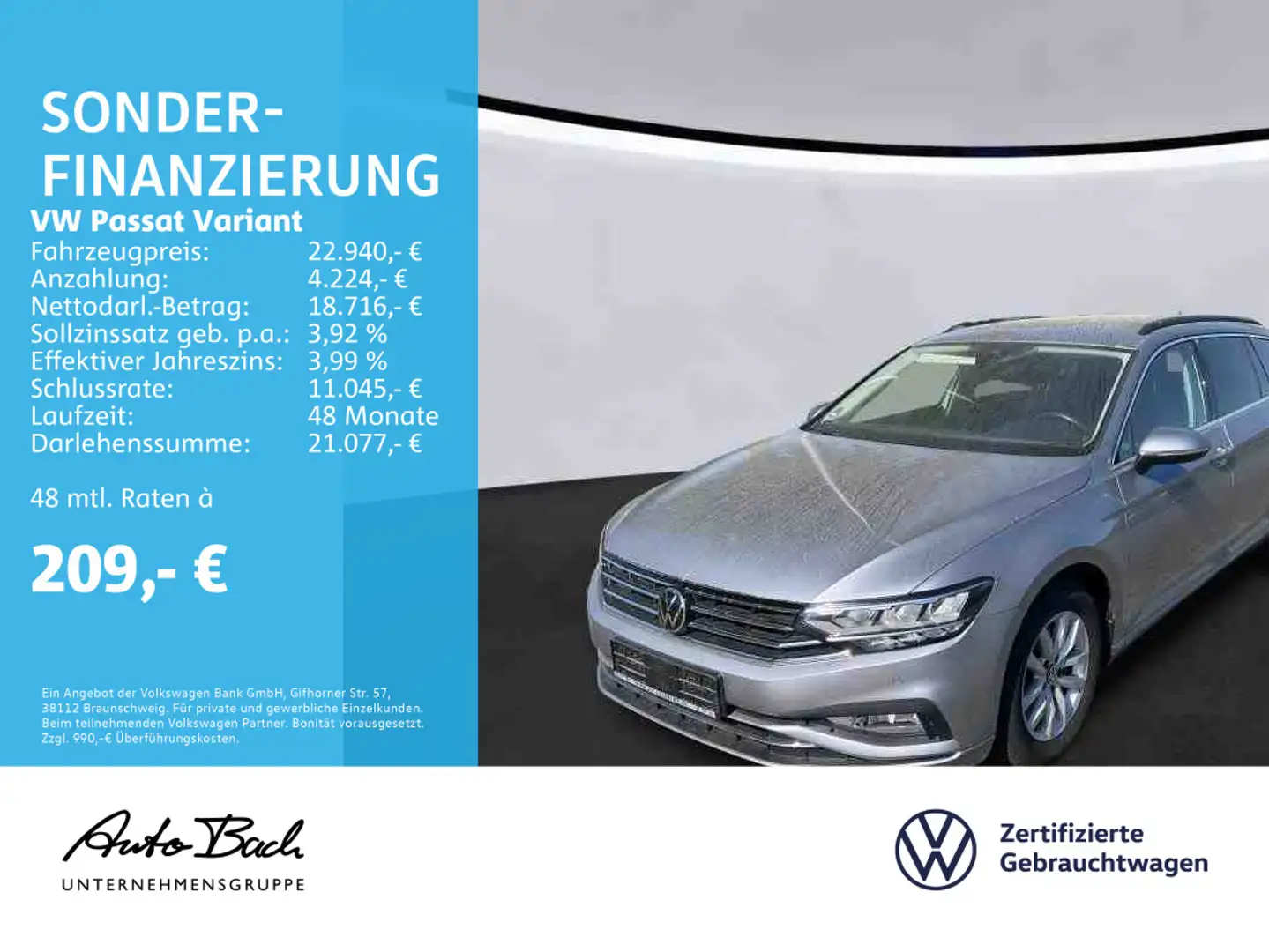 Volkswagen Passat Variant 1.5 TSI DSG Business, Navi, LED, Silber - 1
