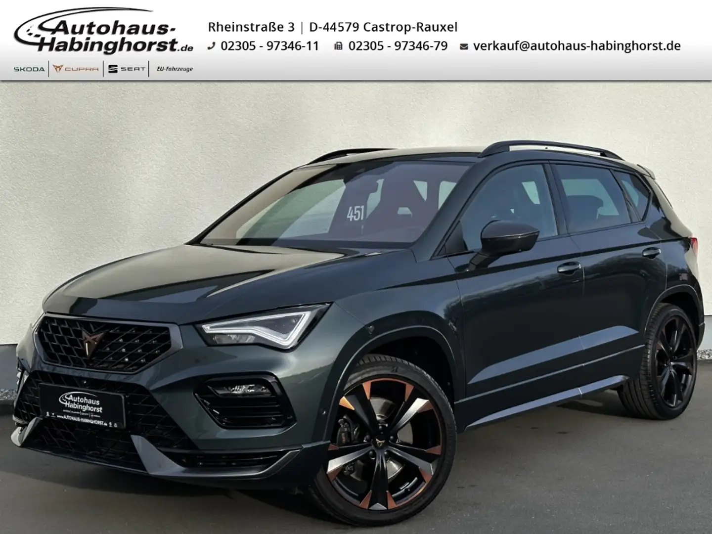 CUPRA Ateca 2.0 TSI DSG 4Drive 360° ACC Ahk Shz FullLink Alu Grün - 1