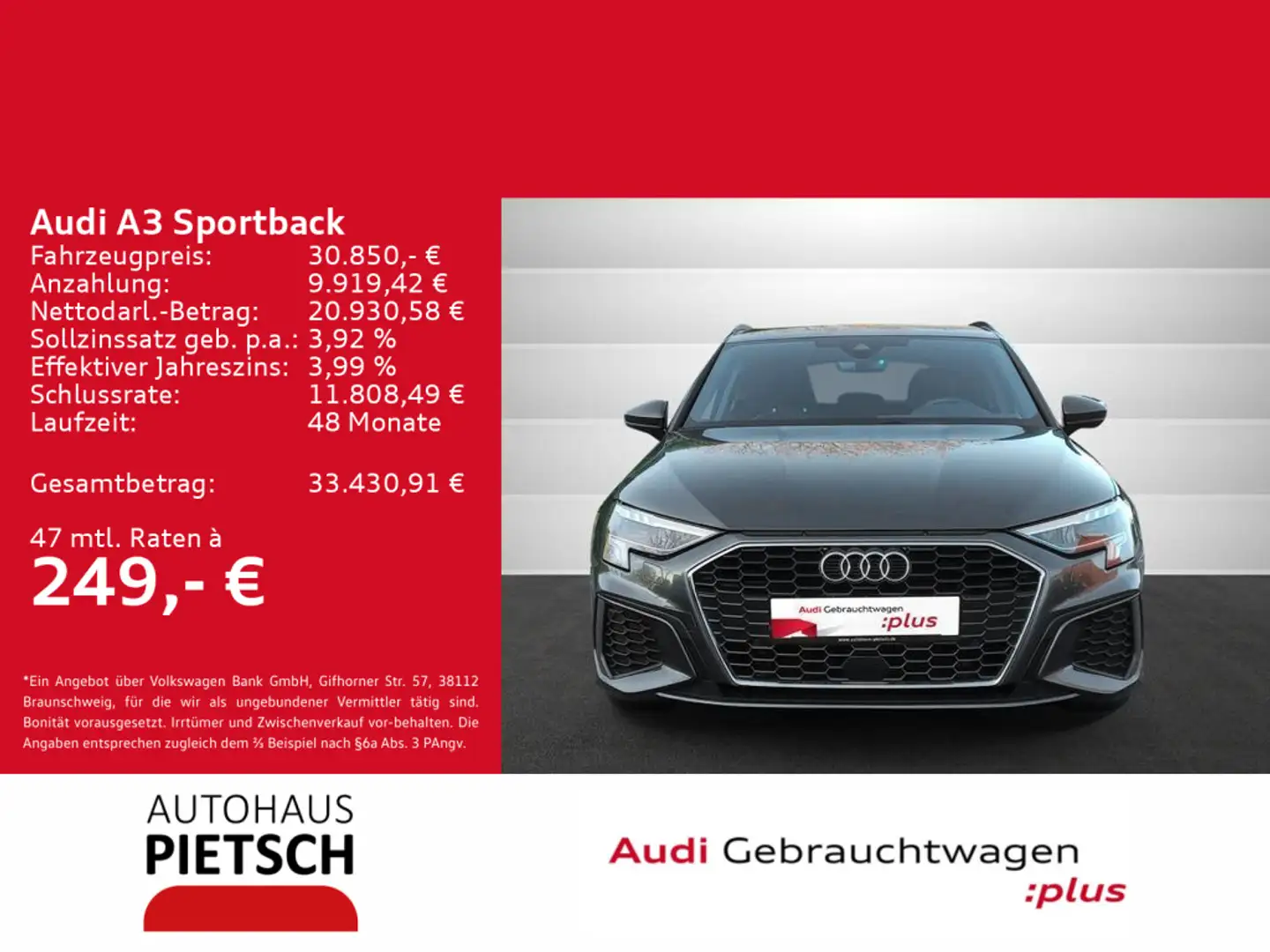 Audi A3 40 TFSIe S line LED ACC Keyless Grau - 1