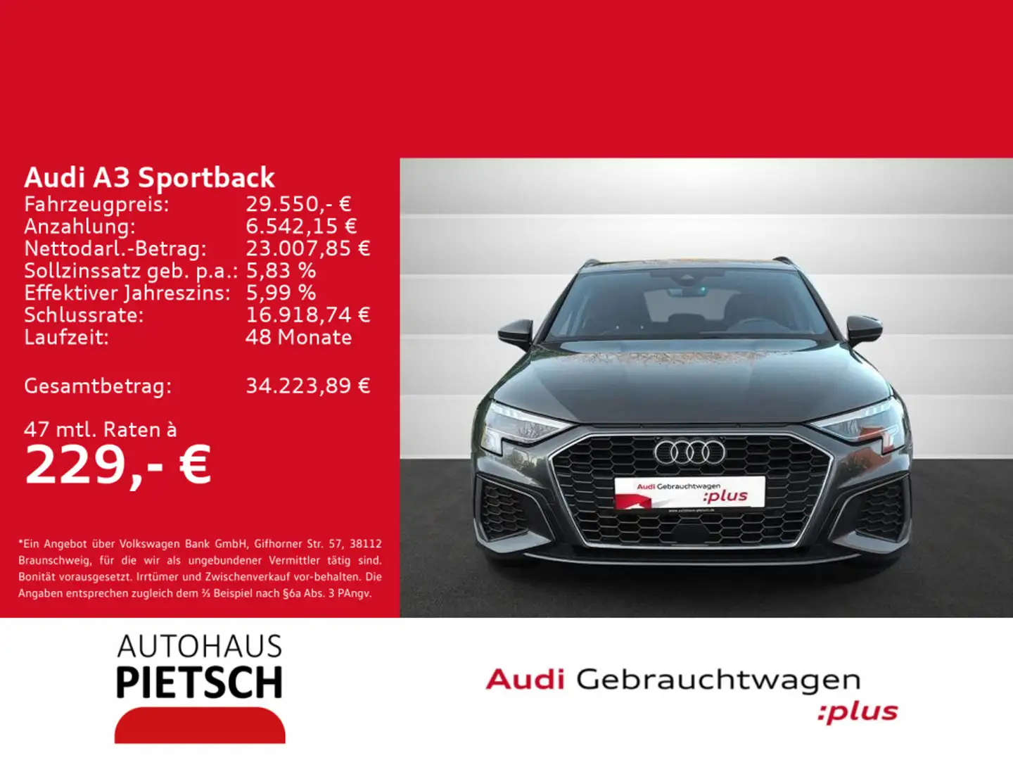 Audi A3 40 TFSIe S line LED ACC Keyless Grau - 1