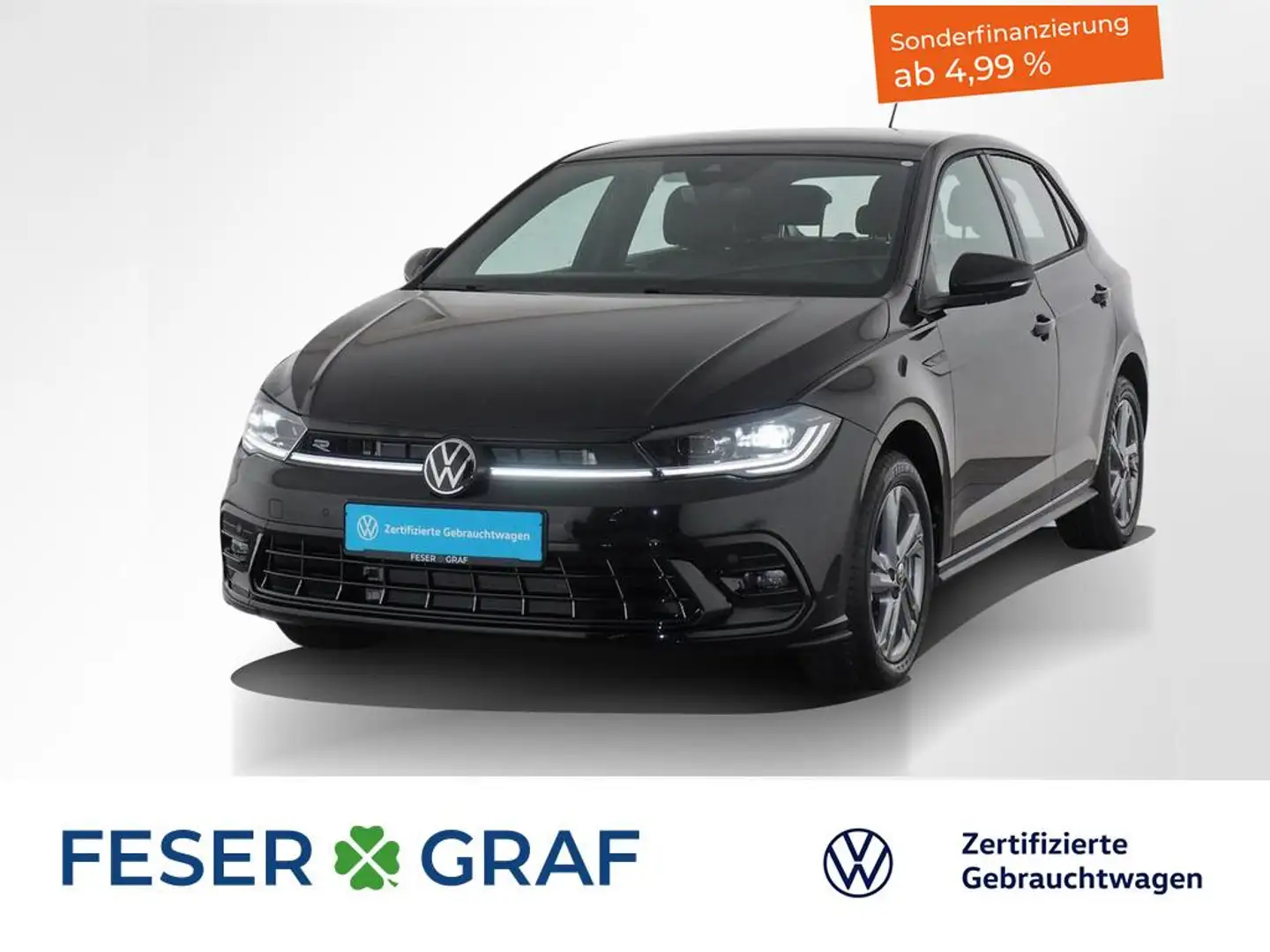 Volkswagen Polo 1.0TSI R-Line DSG LED ACC Navigationssystem Schwarz - 1
