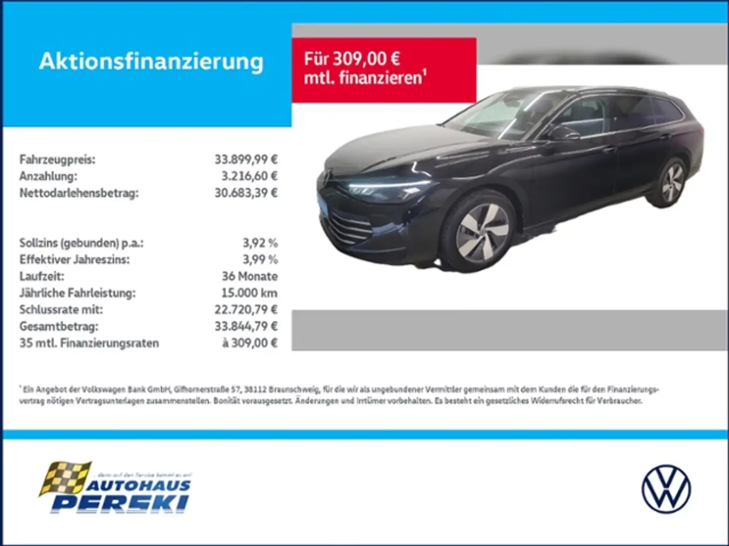 Volkswagen Passat Variant 1.5 eTSI Business DSG (CJ5) KLIMA, AHK, KAMERA, Schwarz - 1