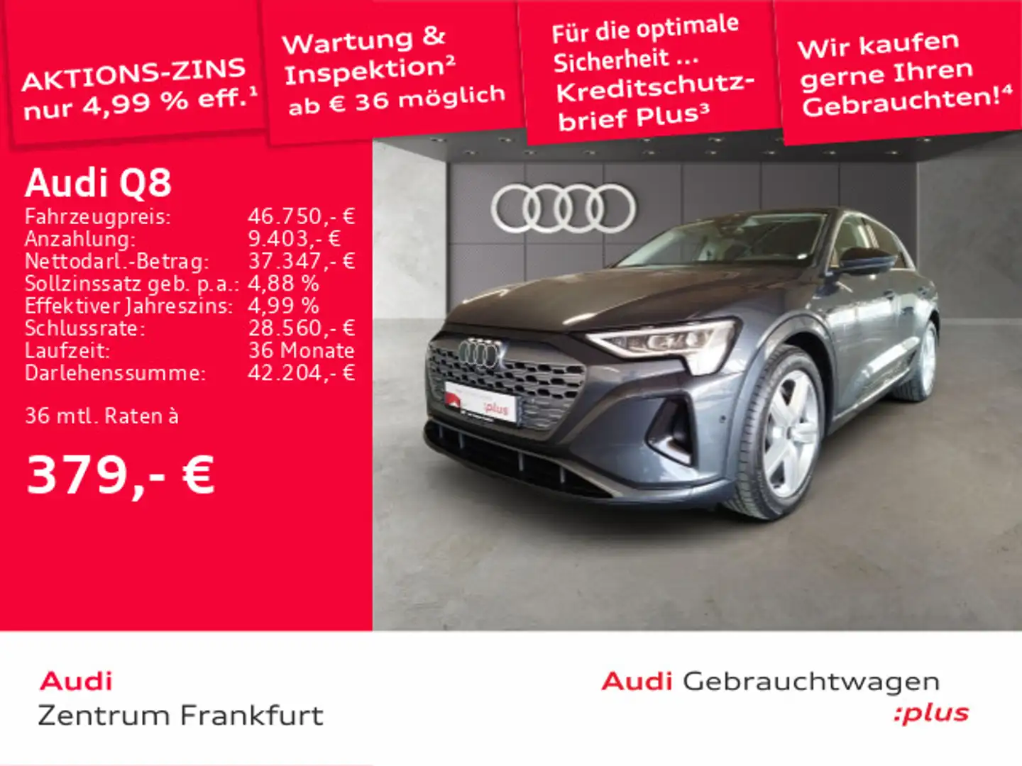 Audi Q8 e-tron Q8 50 e-tron quattro advanced MatrixLED Luft 360 Gris - 1