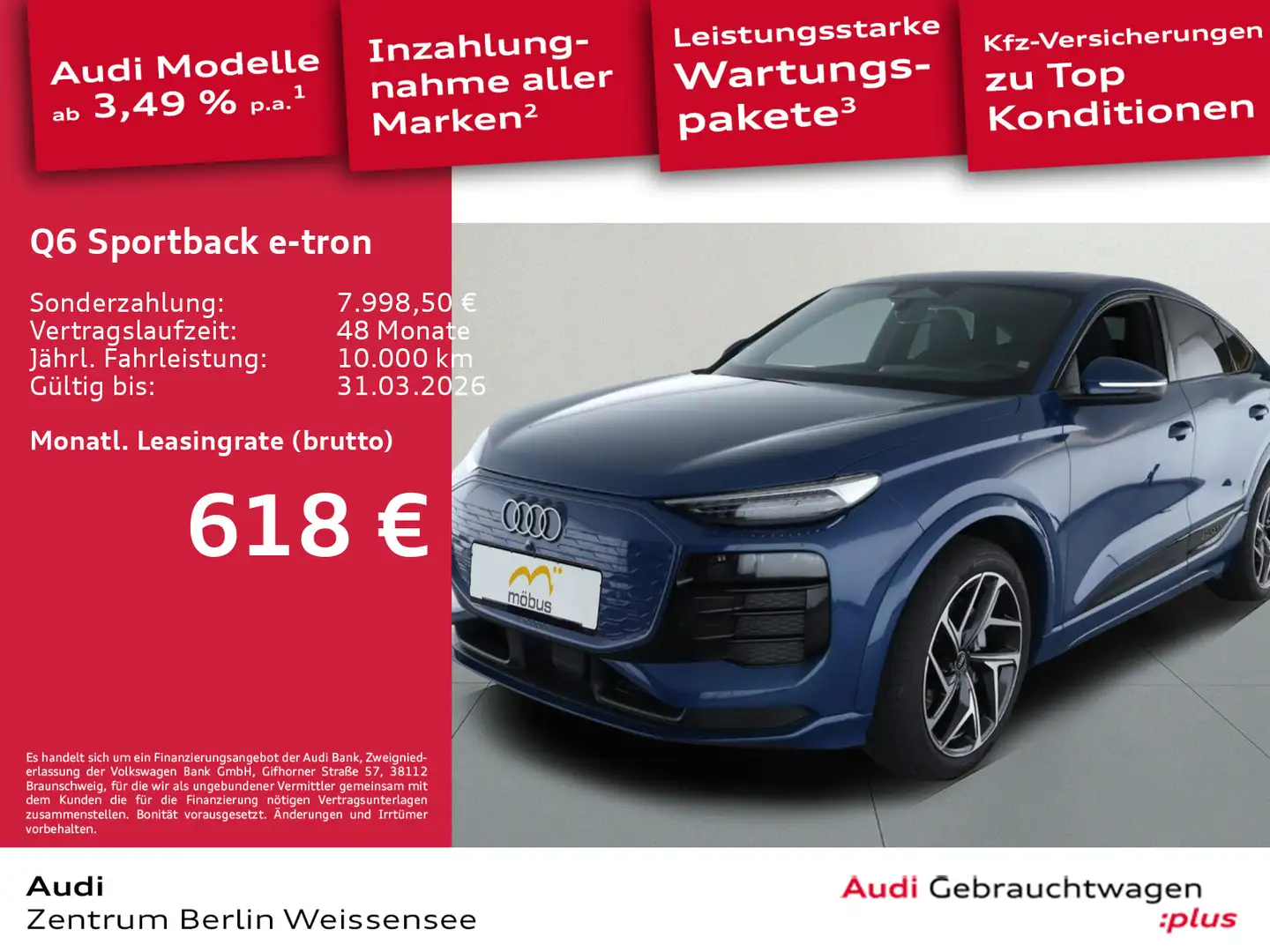 Audi Q6 e-tron QUA*MATRIX*PANO*HUD*AHK*STAN Blau - 1
