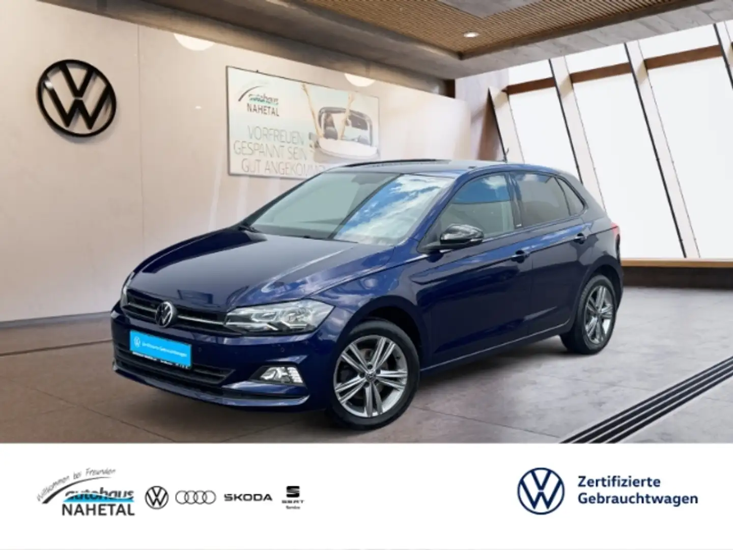 Volkswagen Polo 1.0 TSI United NAVI LMR16 APP-CONNECT RÜFA KEYLESS Blauw - 1