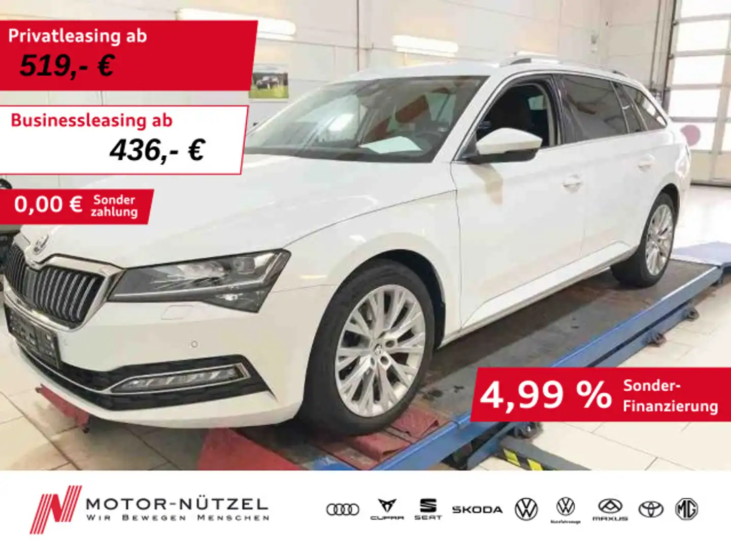 Skoda Superb Combi 2.0 TDI DSG 4x4 STYLE BEAM+ACC+AHK Weiß - 1