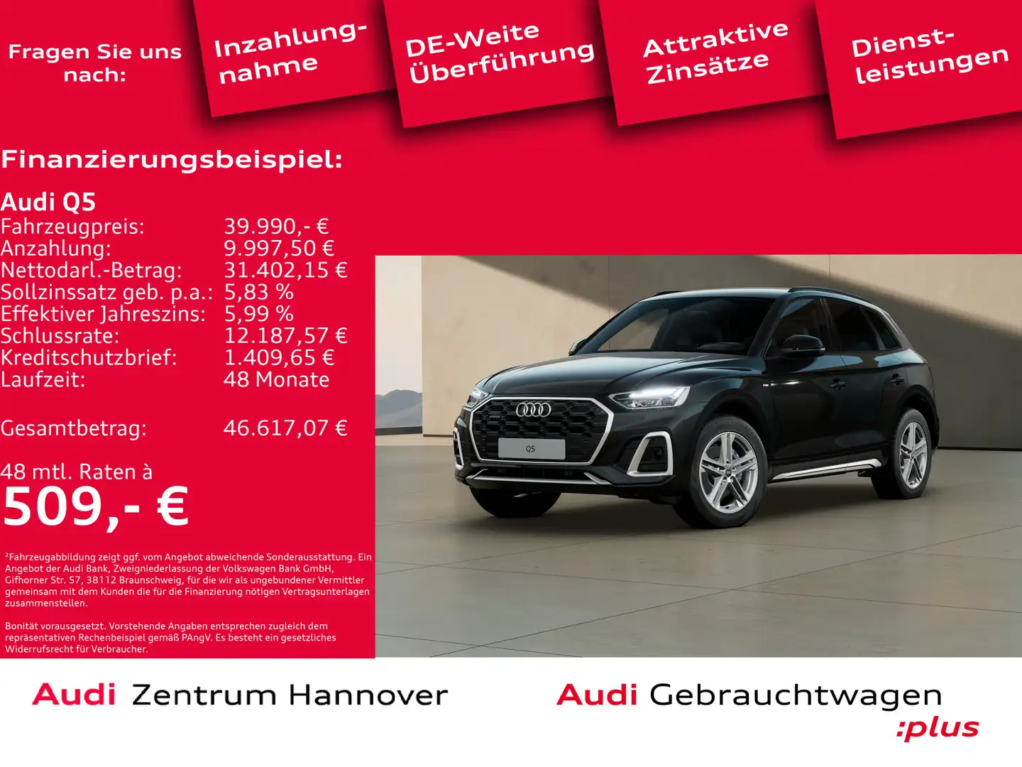 Audi Q5 S line 40 TDI quattro AHK LED Kamera virtual Schwarz - 1