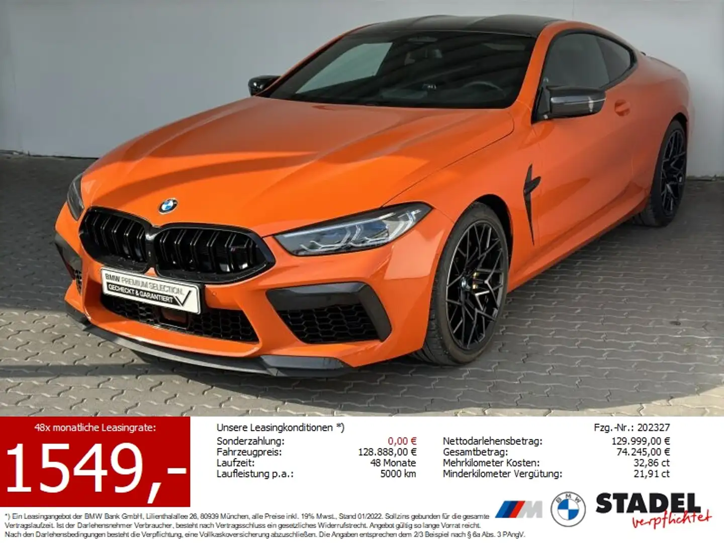 BMW M8 Competition Coupé *SCHALENSITZE*CARBON* Oranžová - 1