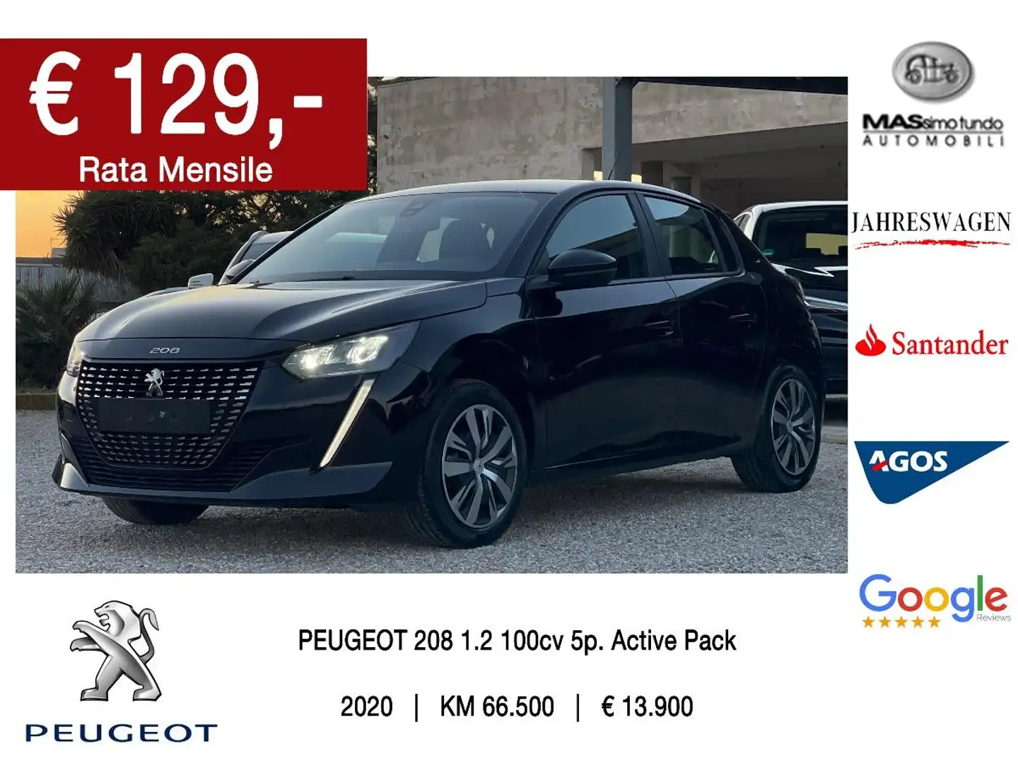 Peugeot 208 PureTech 100 S&S 5p. Active Pack Nero - 1