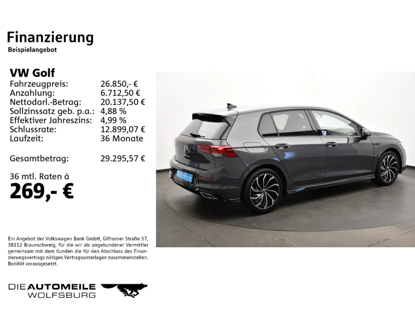 Volkswagen Golf 8 VIII 1.5 TSI R-Line LED/ACC Gris - 2