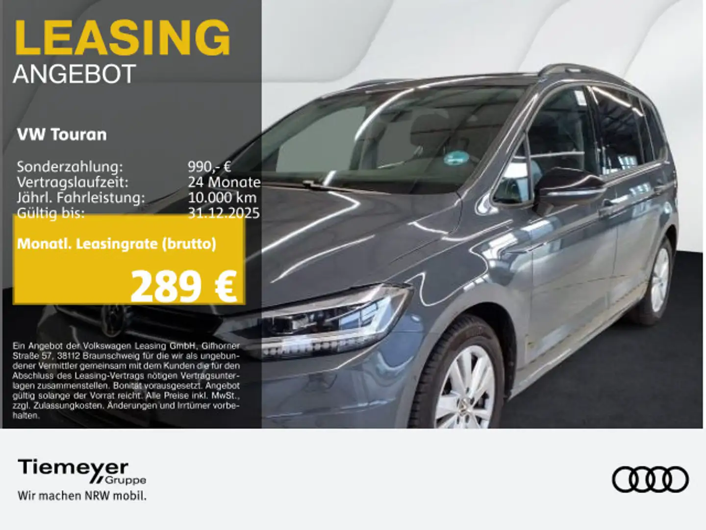 Volkswagen Touran 1.5 TSI DSG HIGHLINE BLACK ST.HEIZ PANO 7 Grau - 1