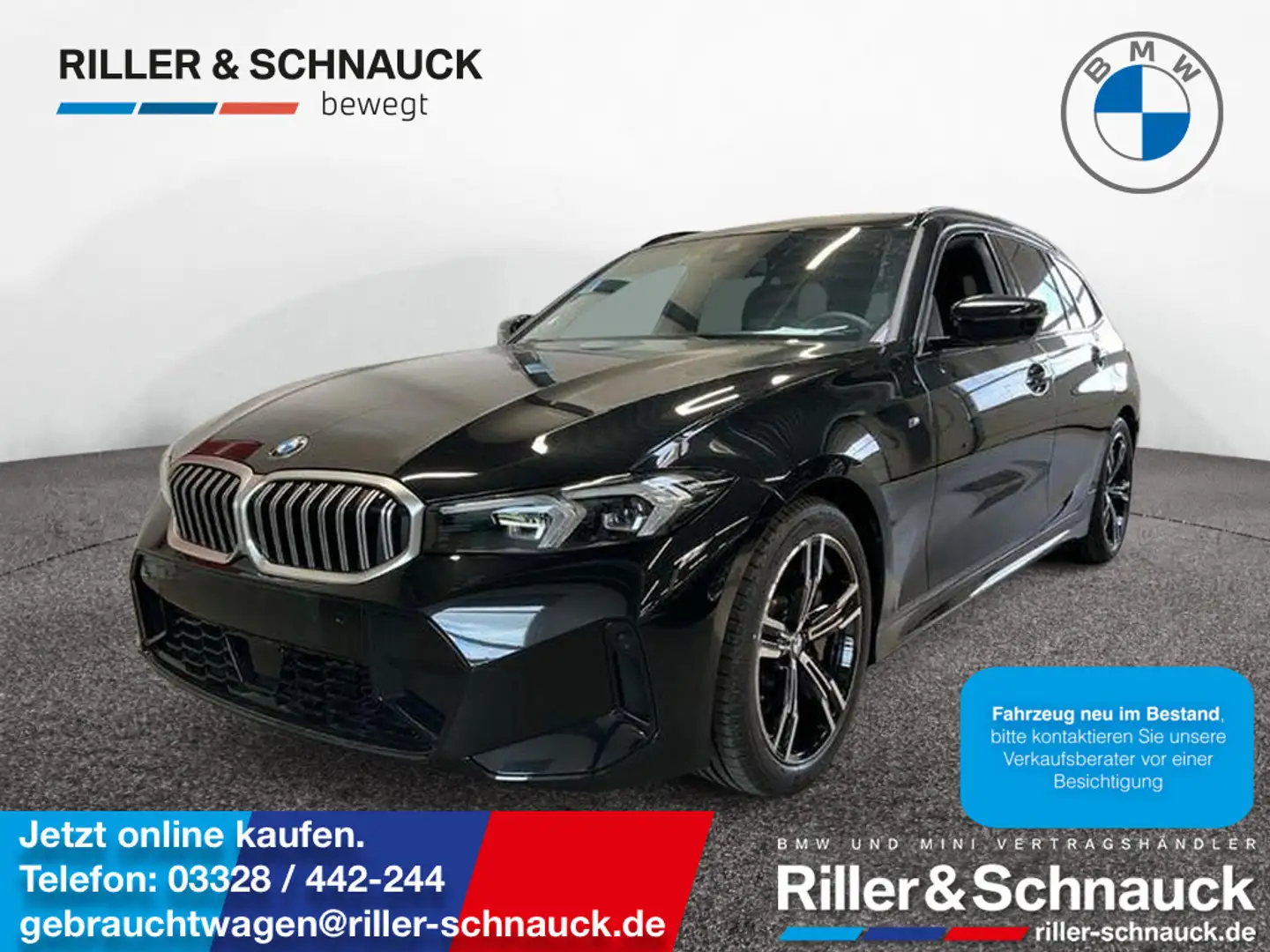 BMW 330 i Touring xDrive M Sport AHK+KAM+ACC+LED+S Zwart - 1