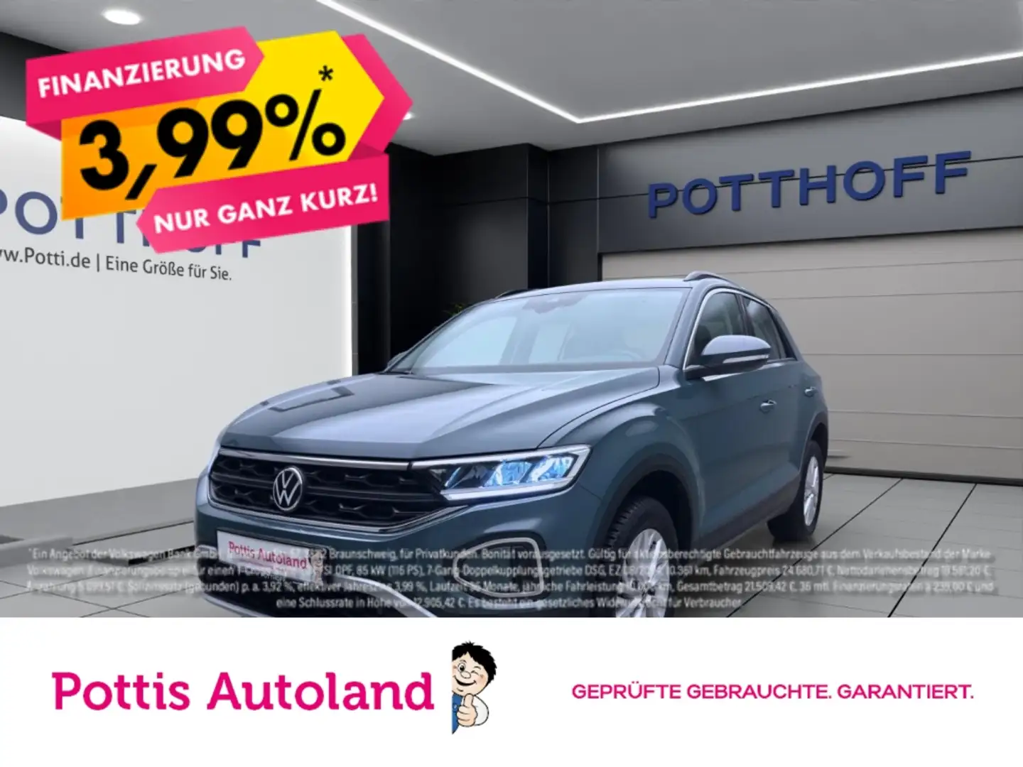 Volkswagen T-Roc 1.5 TSI DSG LIFE NAVI KAMERA KLIMA PDC Blau - 1