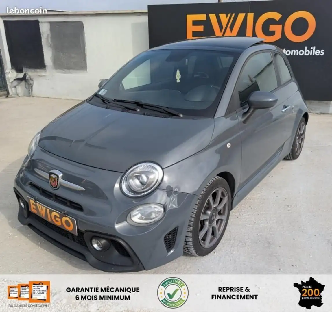 Abarth 500 FIAT 595 1.4 T 145 TURISMO-TOIT OUVRANT-RADAR ARRIERE-GPS Grau - 1
