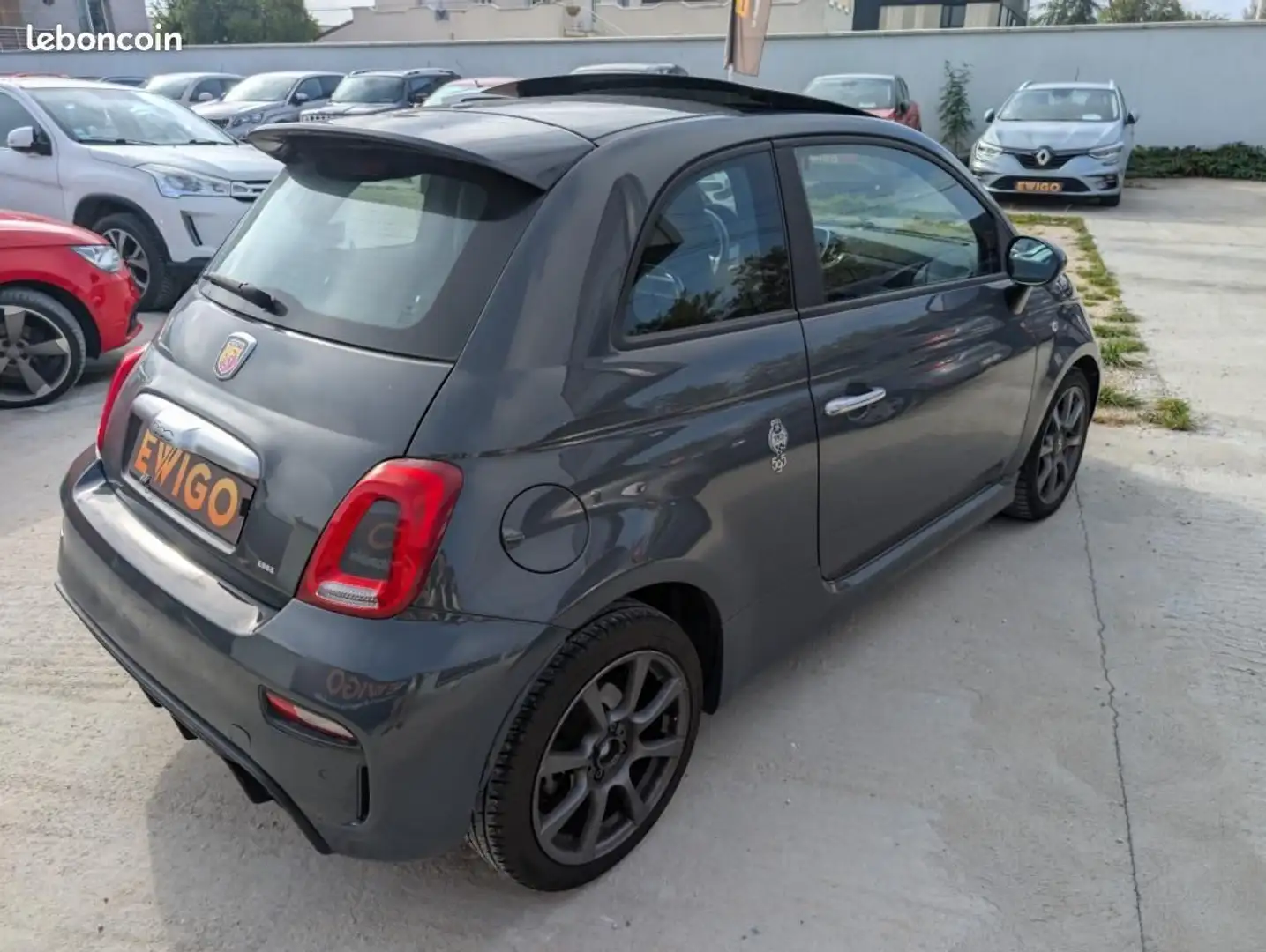 Abarth 500 FIAT 595 1.4 T 145 TURISMO-TOIT OUVRANT-RADAR ARRIERE-GPS Gris - 2