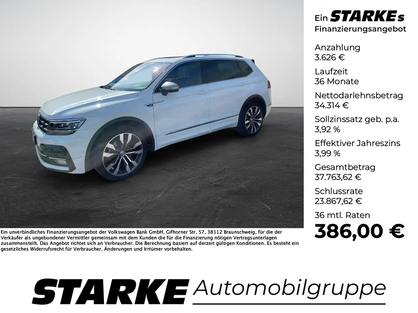 Volkswagen Tiguan Allspace 2.0 TDI DSG 4M R-Line Highline Weiß - 1