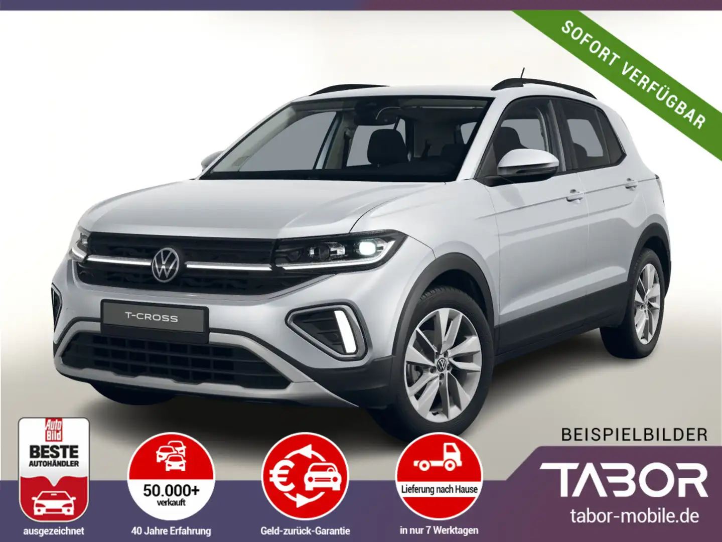 Volkswagen T-Cross 1.0 TSI 115 DSG IQ.Light 17Z 2ZClim SHZ Silber - 1
