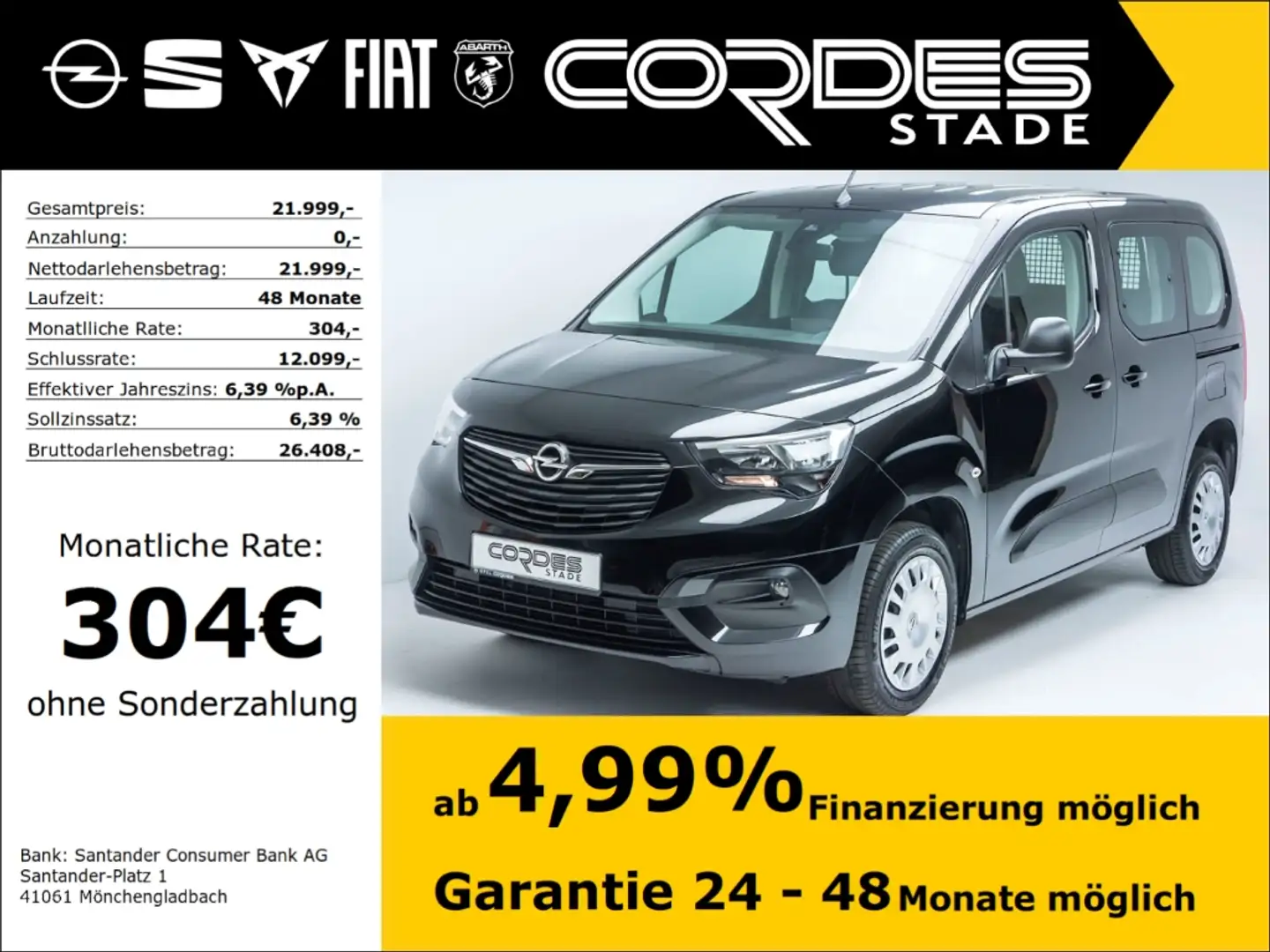 Opel Combo Life Edition 1.5 D PDC Klima Bluetooth (19) Schwarz - 1