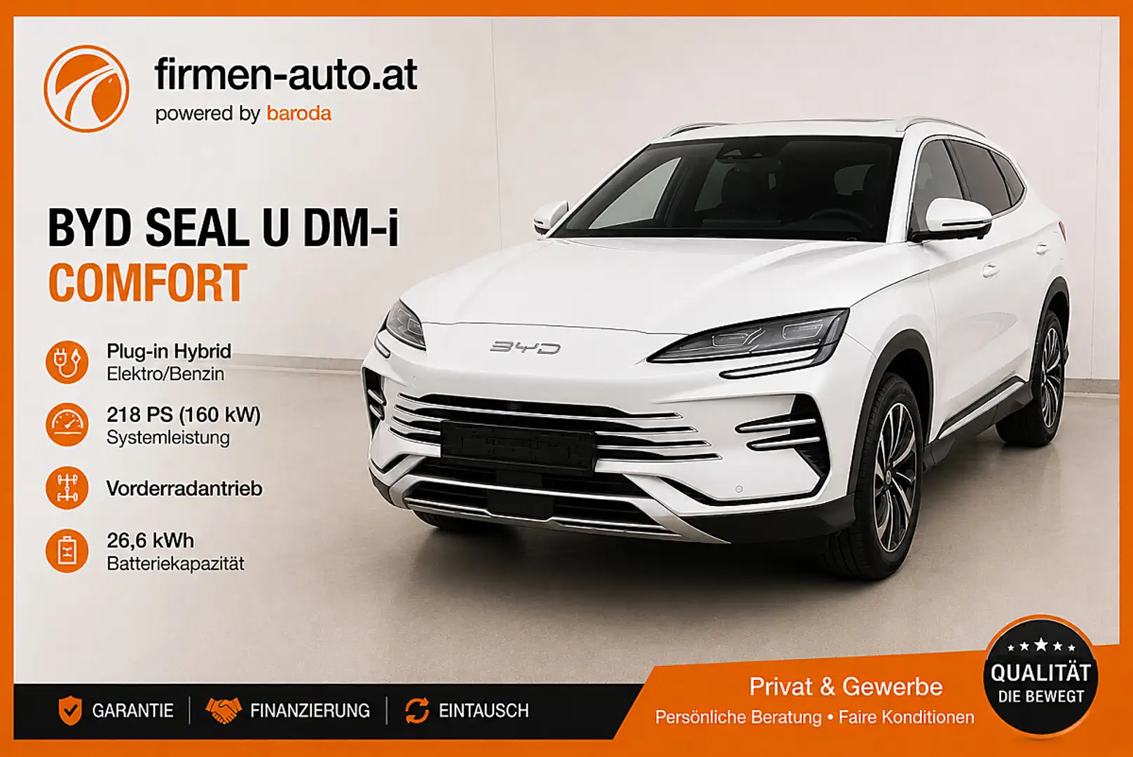 BYD Seal U DM-i PHEV 26,6kWh Comfort Österreich Paket Weiß - 1