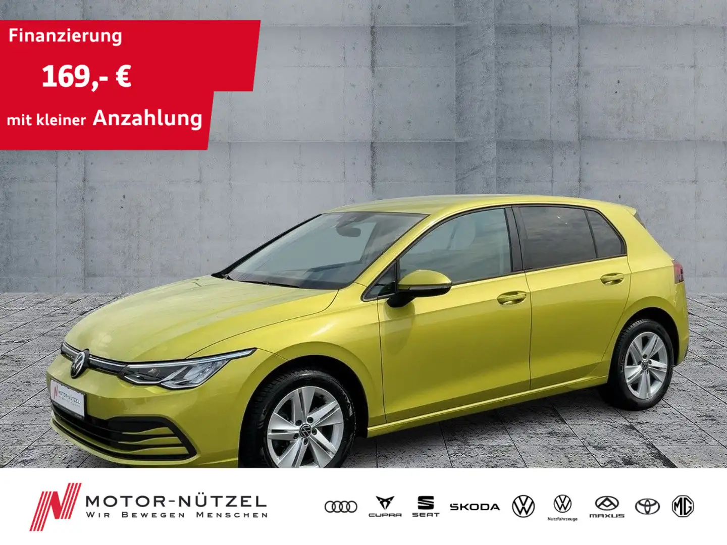 Volkswagen Golf VIII 1.5 TSI LIFE LED+ACC+2xPDC+APP+SHZ+AHK Geel - 1