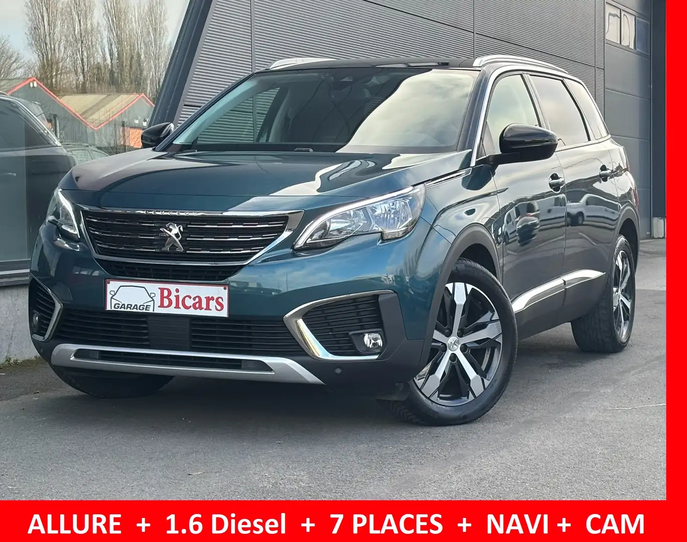 Peugeot 5008 1.6 BlueHDi ✅ 7 PLACES +GT Line 💎 NAVI CAM CA Vert - 1