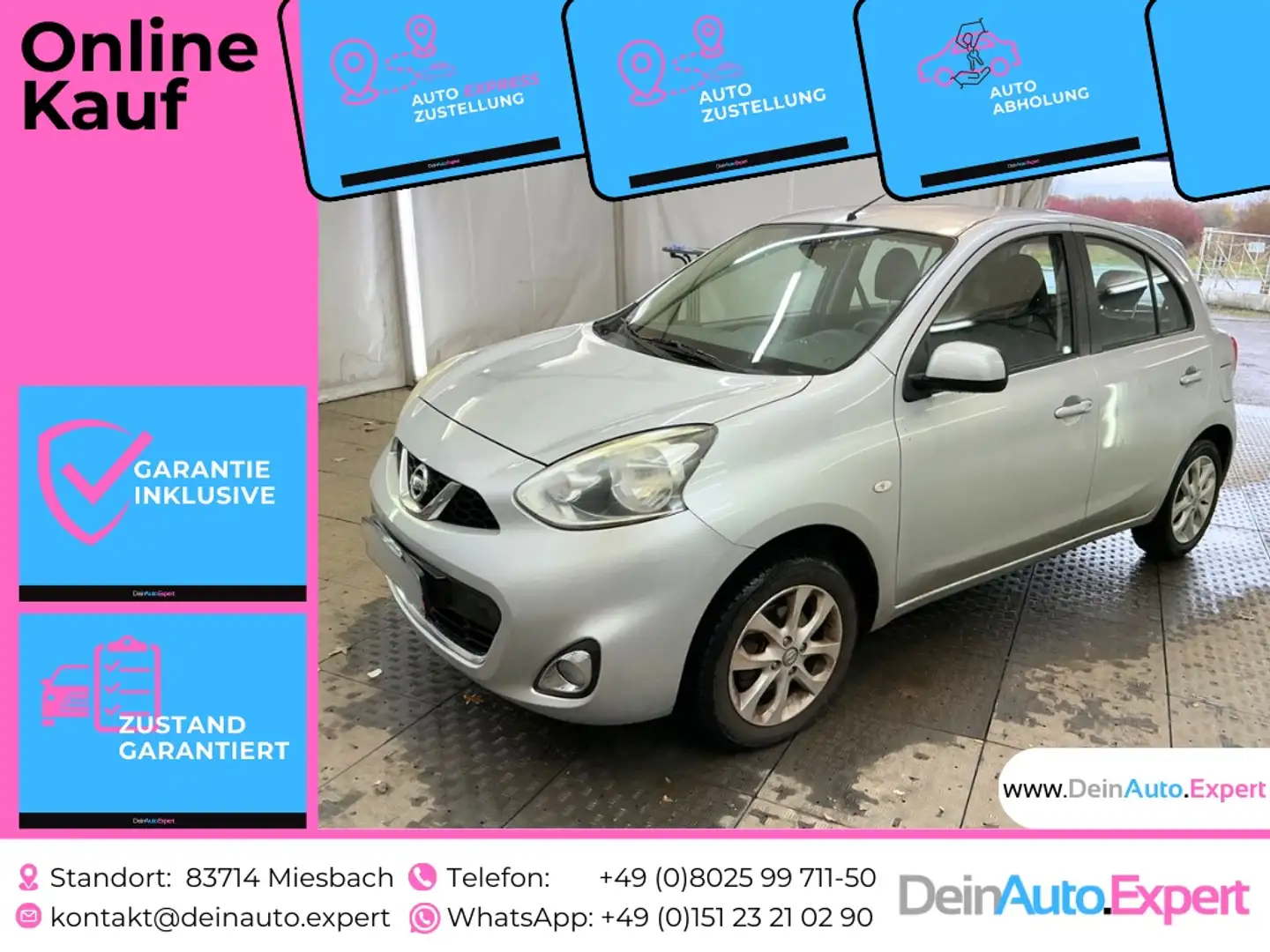 Nissan Micra 1.2 Acenta *Klima*Bluetooth*PDC*Radio/CD*uvm. Silber - 1