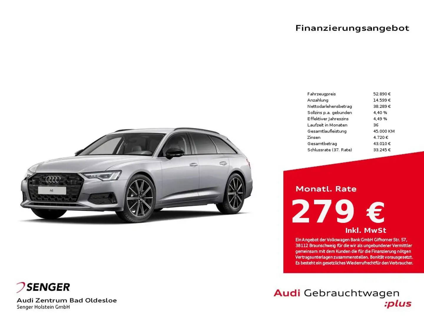 Audi A6 Avant 35 TDI advanced Nav Matrix ACC AHK Argent - 1