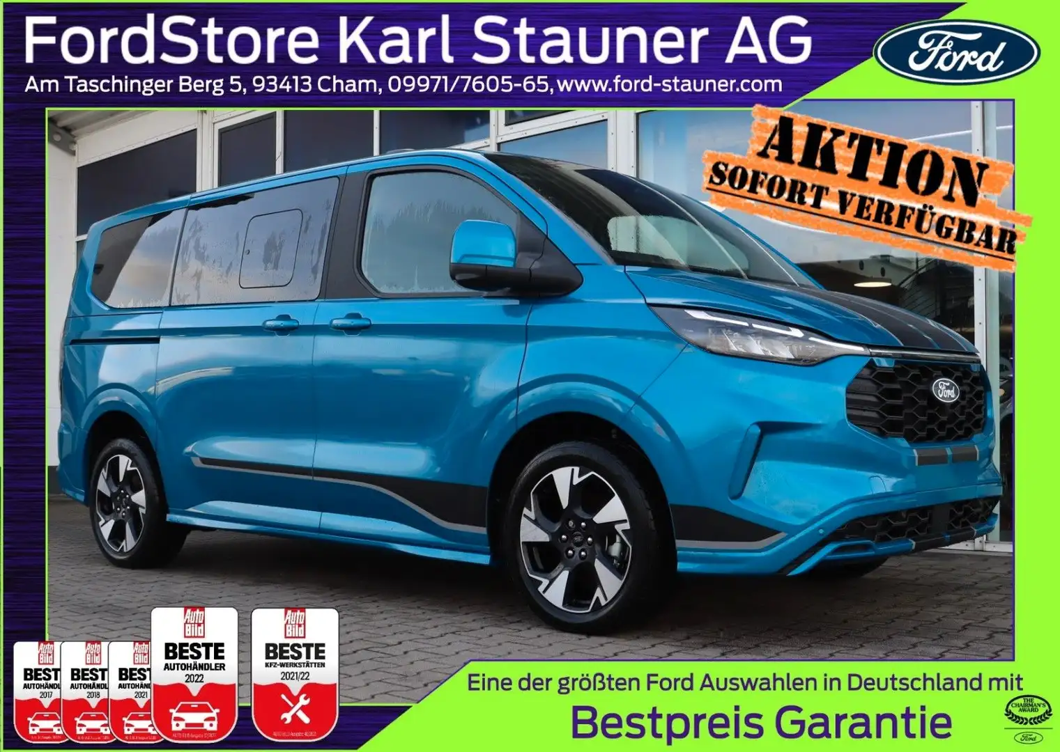 Ford Tourneo Custom Sport 320L1 ALLRAD AHK 3,99% FIN* Blau - 1