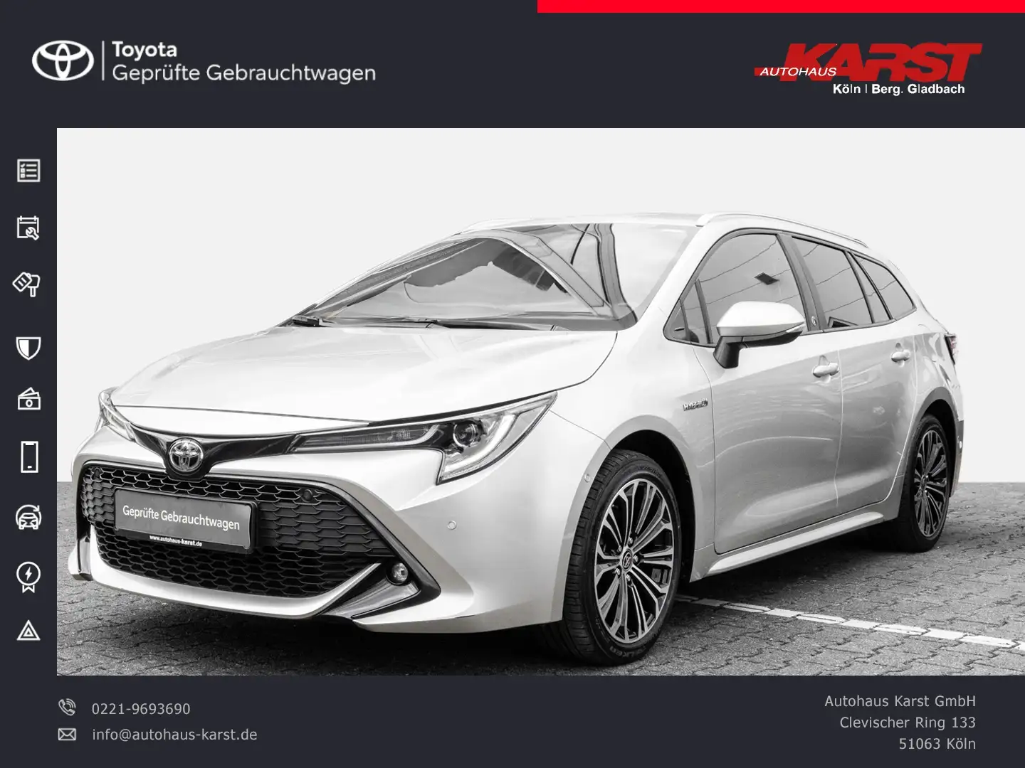 Toyota Corolla 1.8-l-Hybrid Touring Sports SHZ PDC BSM Silber - 1