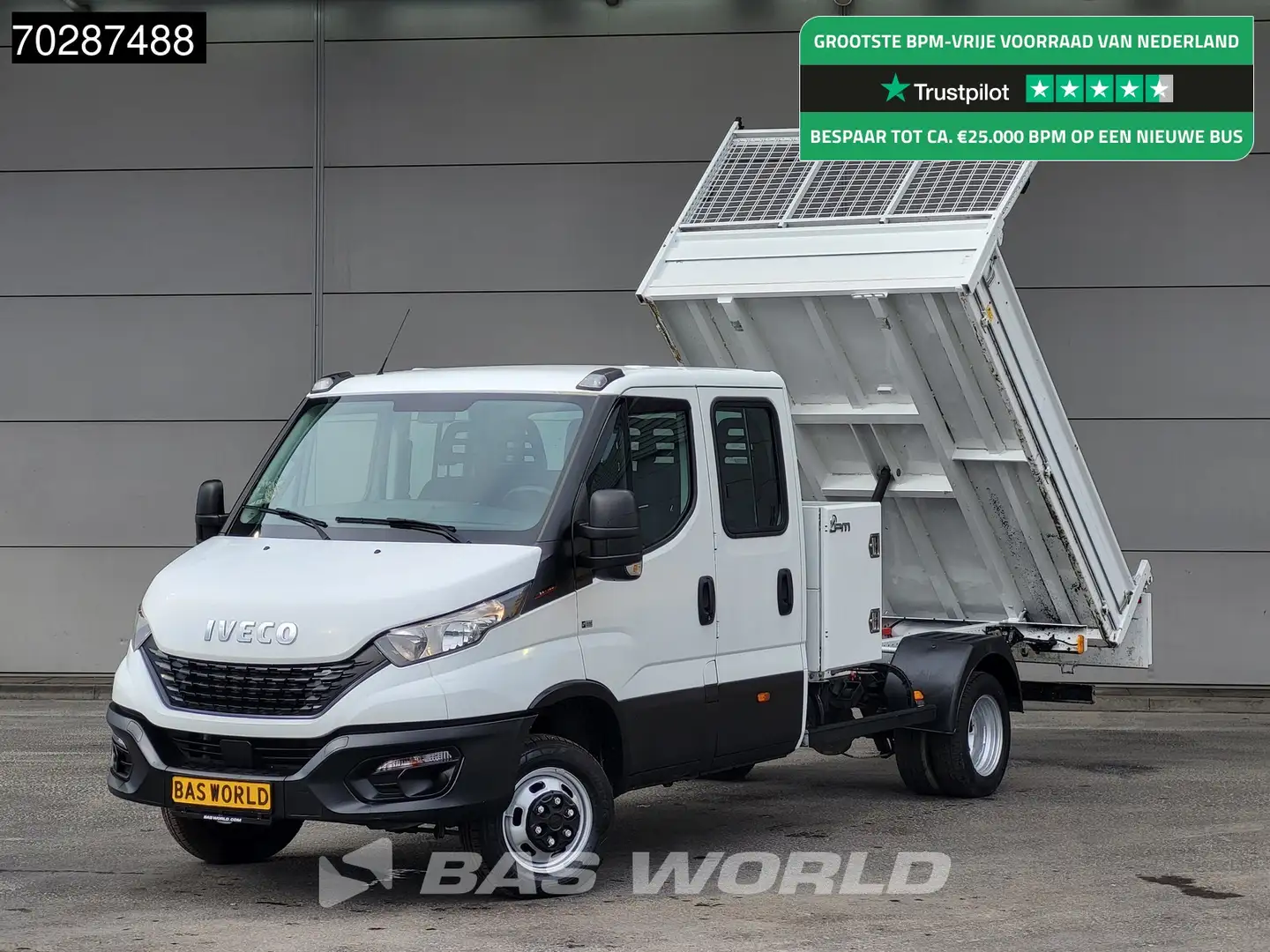 Iveco Daily 35C16 3.0L Kipper met Kist Dubbel Cabine 3,5t Trek Wit - 1