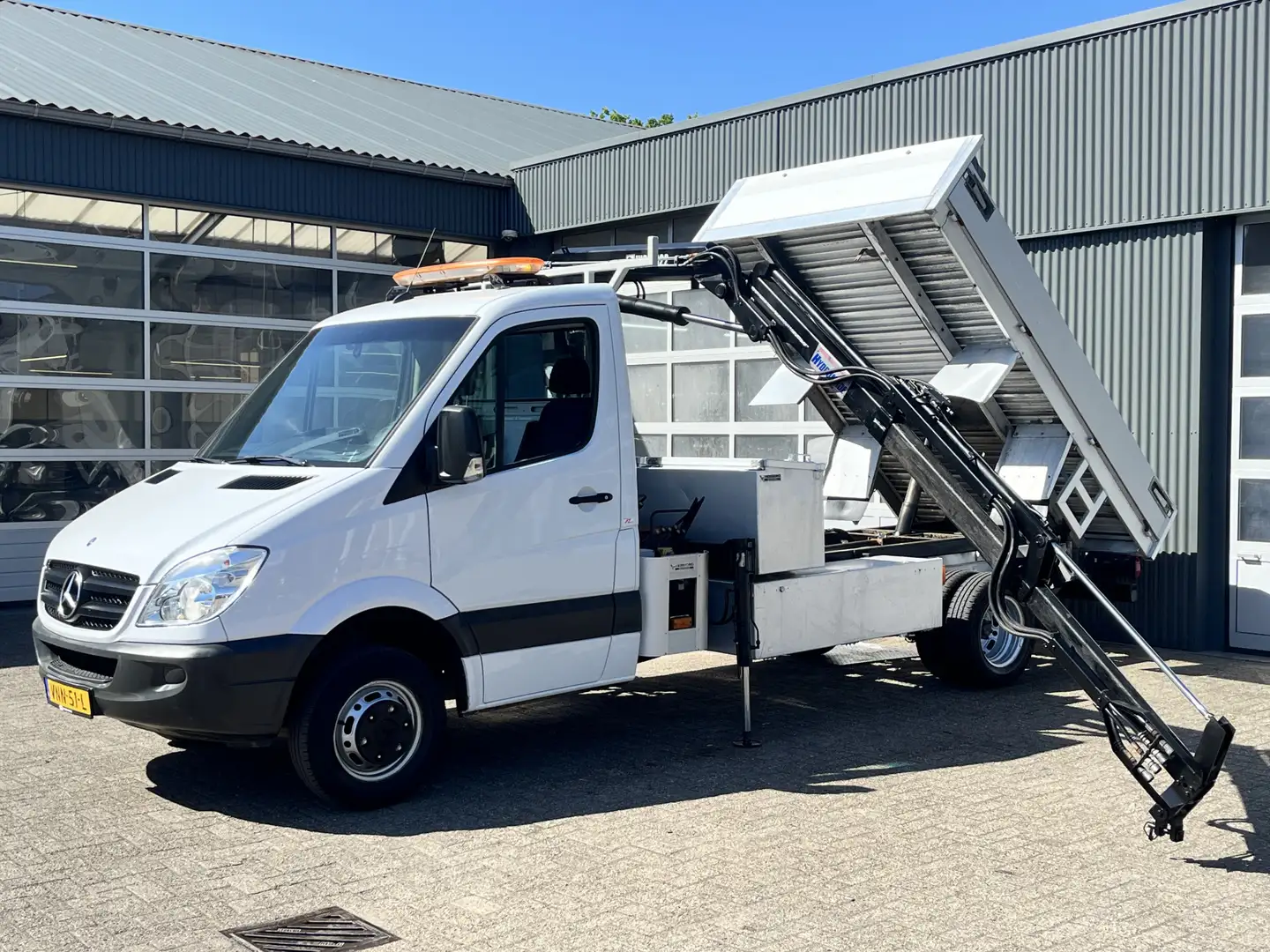 Mercedes-Benz Sprinter 513 2.2 CDI 432 Kipper Hiab 022 laadkraan Trekhaak Wit - 2
