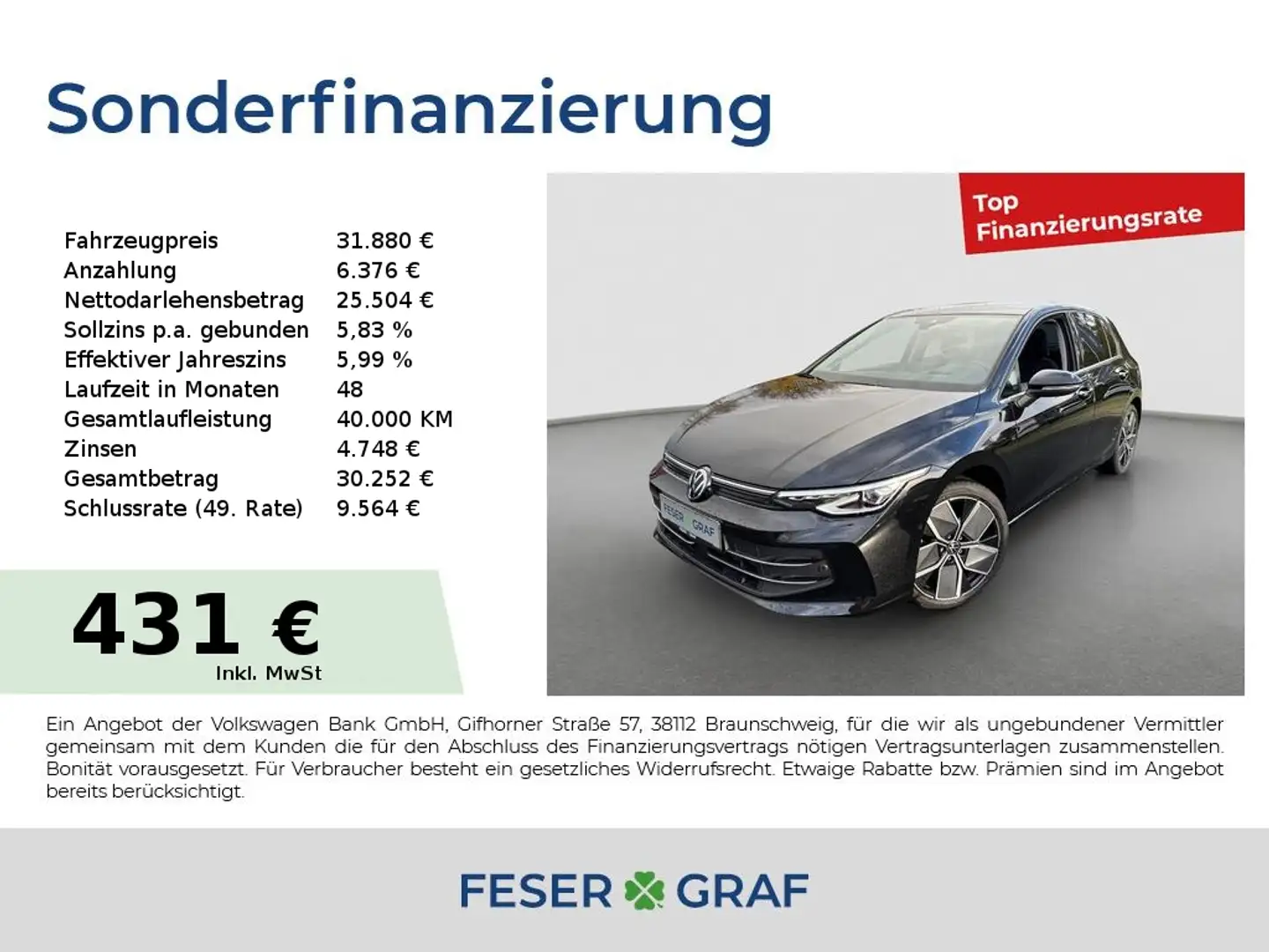 Volkswagen Golf Style 1,5 l TSI OPF 150 PS 6-Gang Schwarz - 1