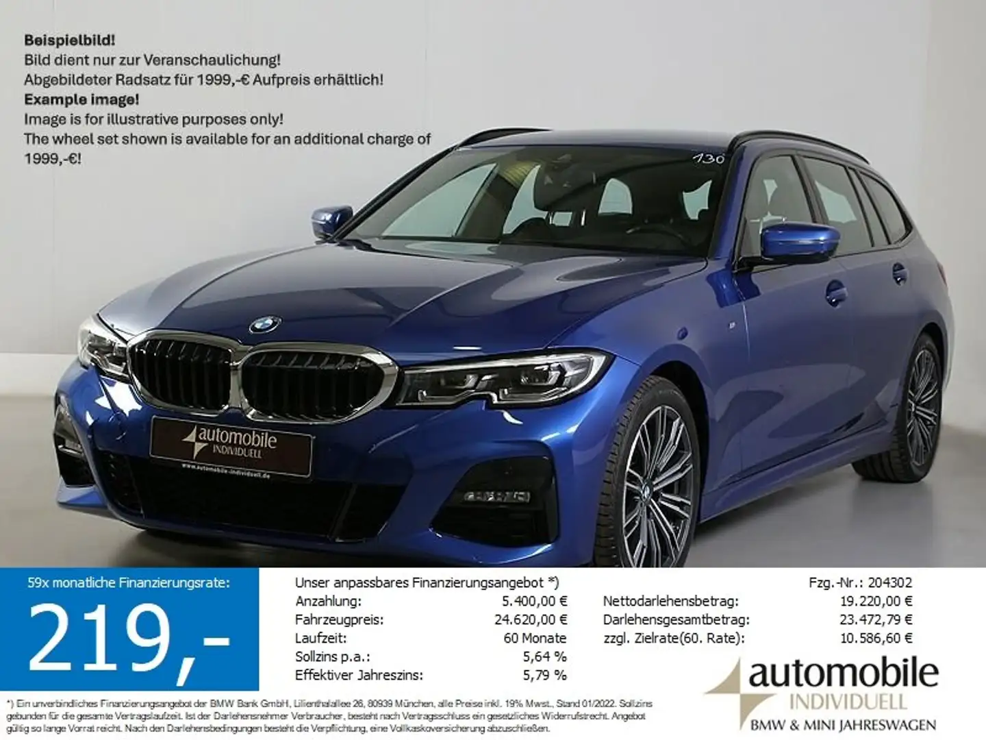 BMW 318 d AT M Sport Laser HuD DAB Hifi Parkassistent Bleu - 1