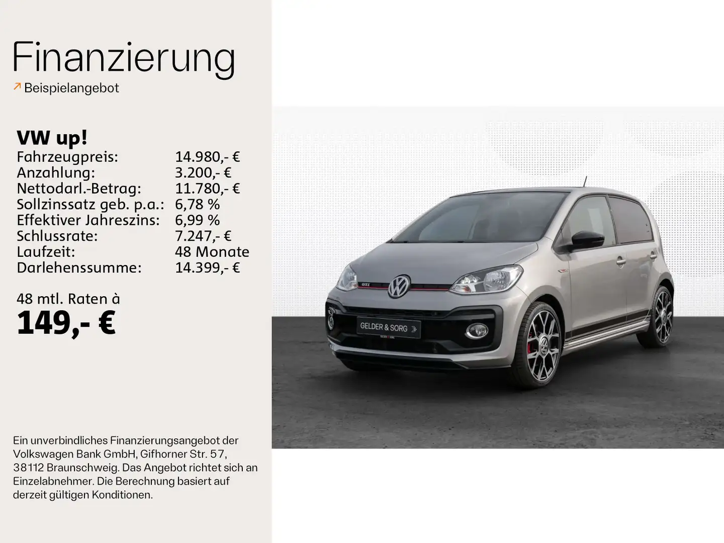 Volkswagen up! GTI Klimaanlage|Bluetooth|Radio|EPH Silber - 2