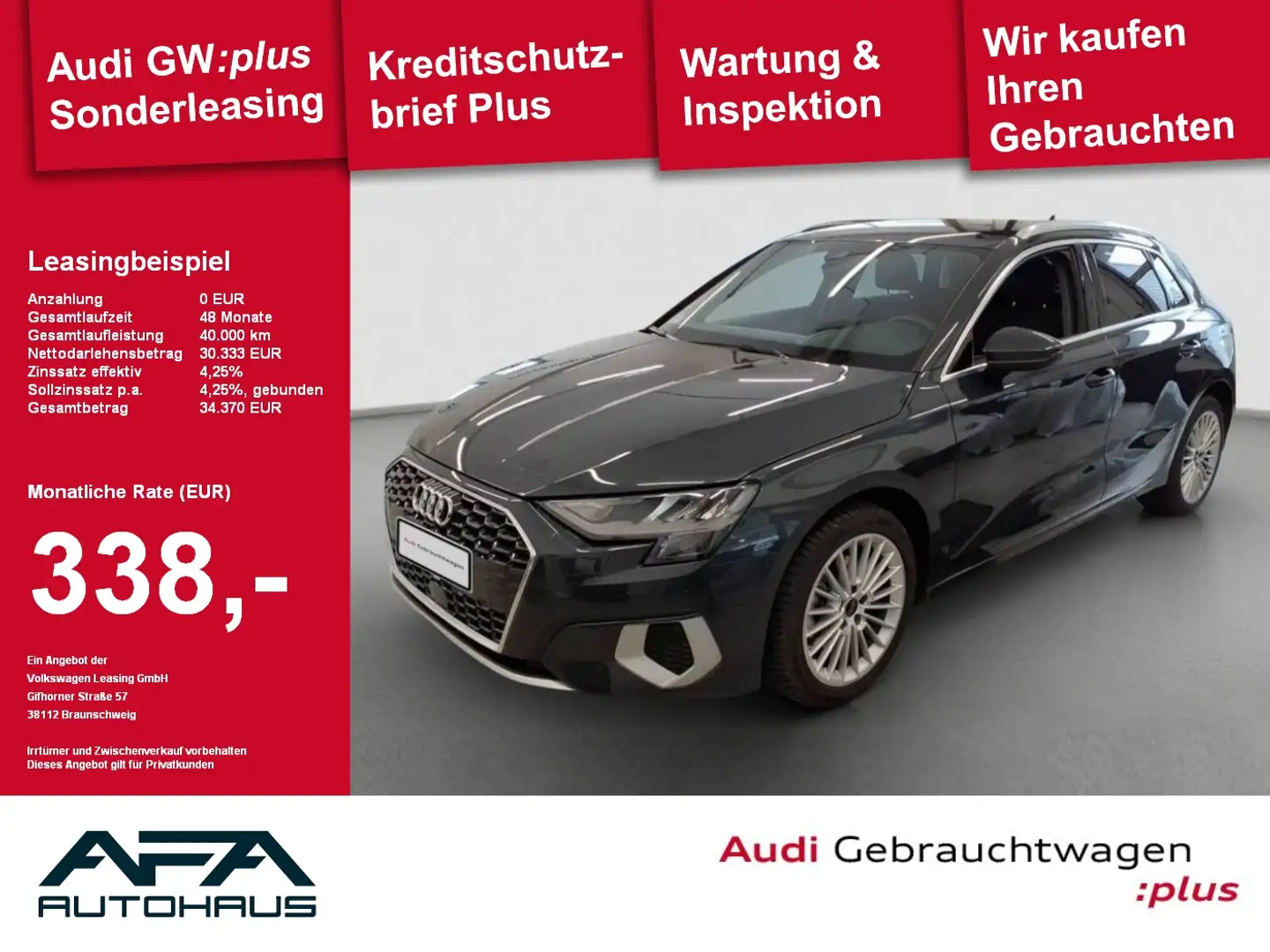 Audi A3 Sportback 35 TFSI Advan. S tr. AHK*Smart.Int Grau - 1