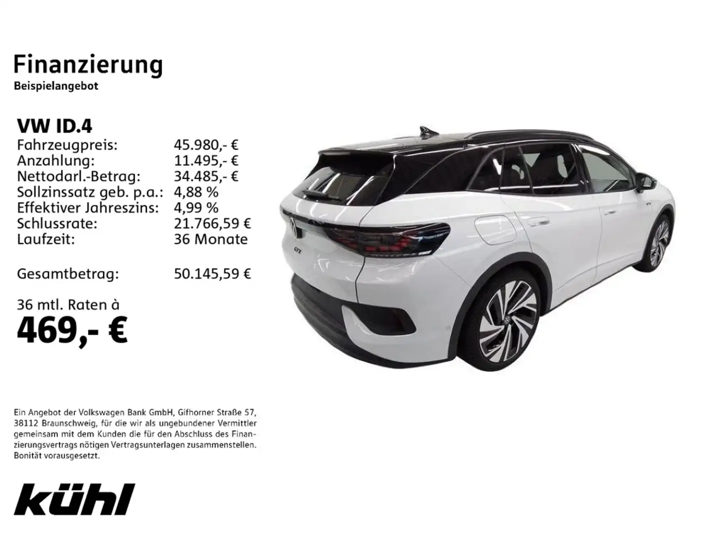 Volkswagen ID.4 GTX 4M IQ.Light/ACC/HuD/360°/App/Navi/AHK Weiß - 2