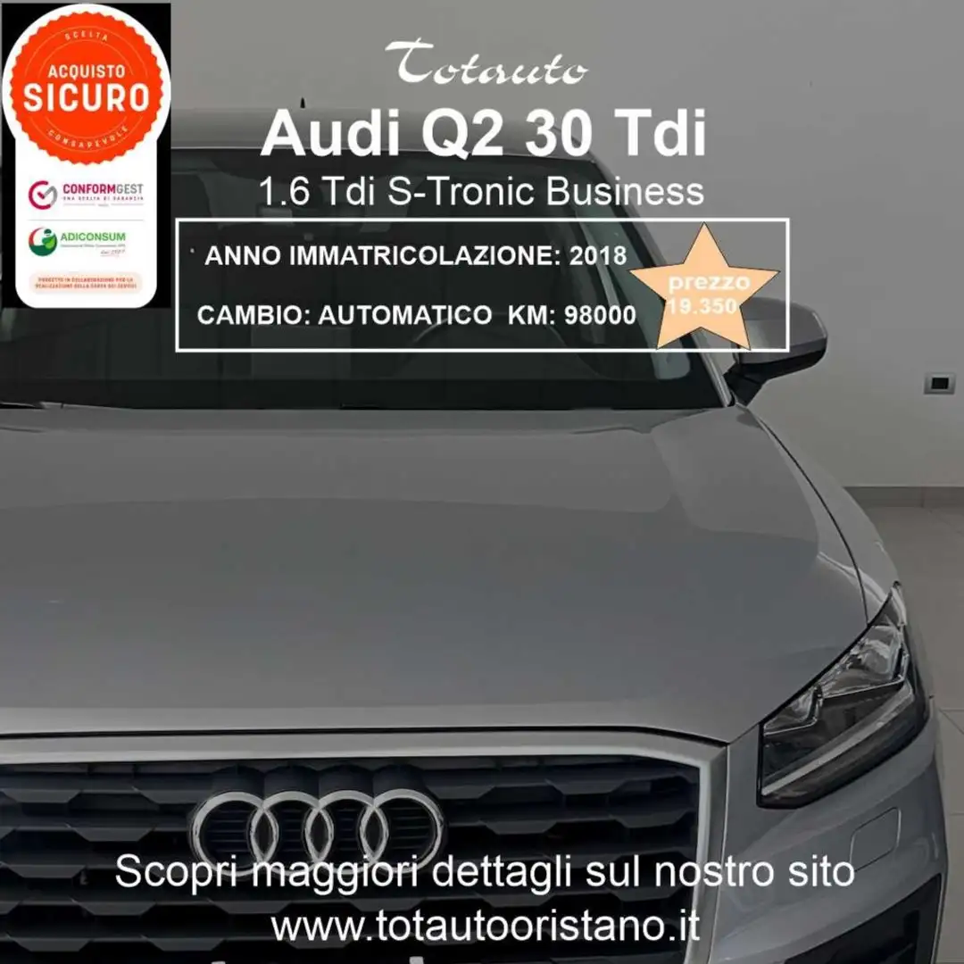 Audi Q2 1.6 TDI S tronic Business Argento - 1