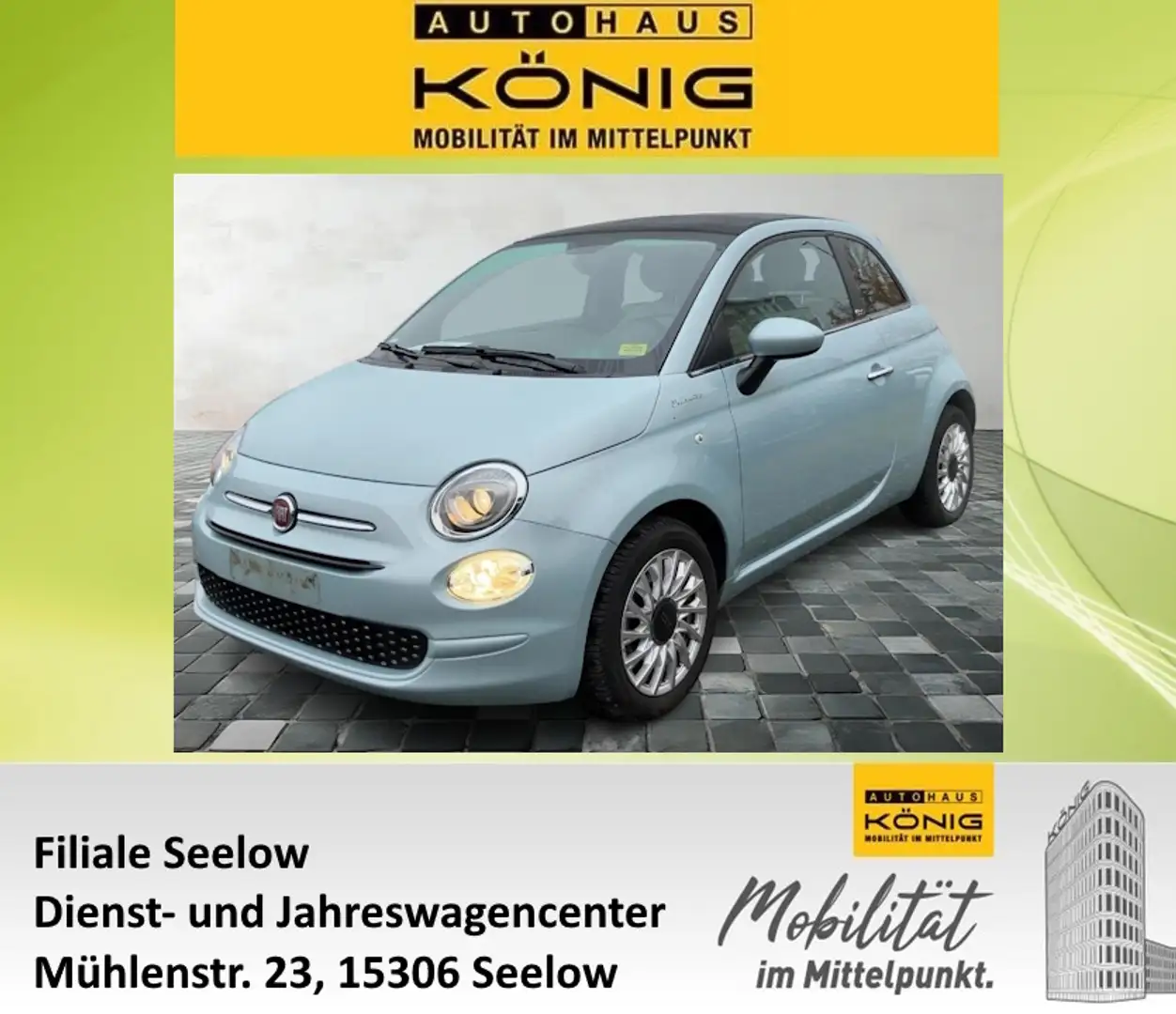 Fiat 500C MY22 1.0 GSE Hybrid PIÙ DOLCEVITA 5 Grün - 1