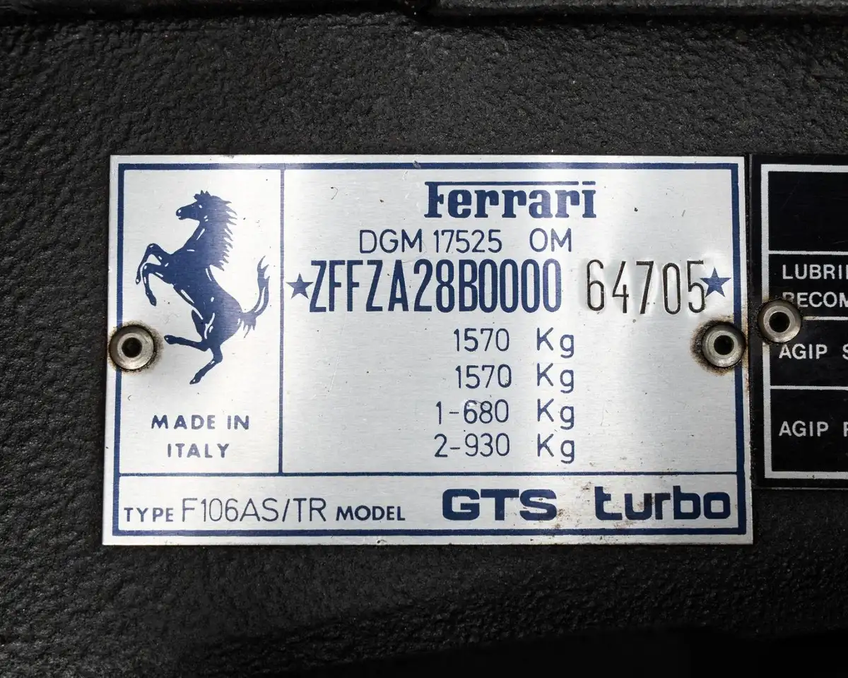 Ferrari 208 GTS turbo intercooler 4900 KM!!! CERTIFICAZIONE FERRARI CLASSICHE, foto 9
