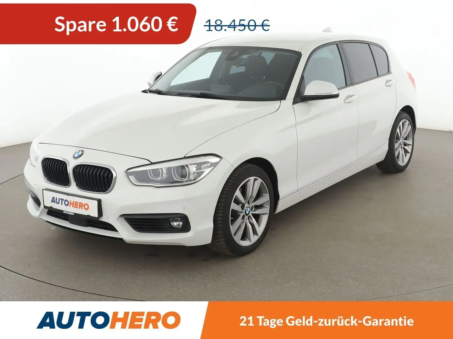 BMW 120 120d Advantage Aut.*NAVI*LED*PDC*SHZ*ACC*ALU* Weiß - 1