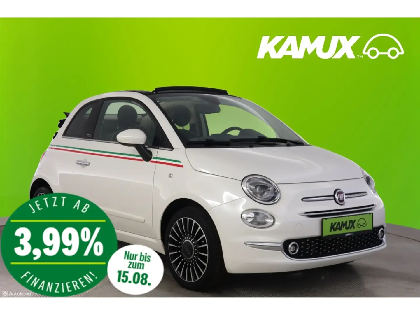 Fiat 500C 0.9TwinAir Lounge+NAVI+KLIMA+PDC Blanc - 1
